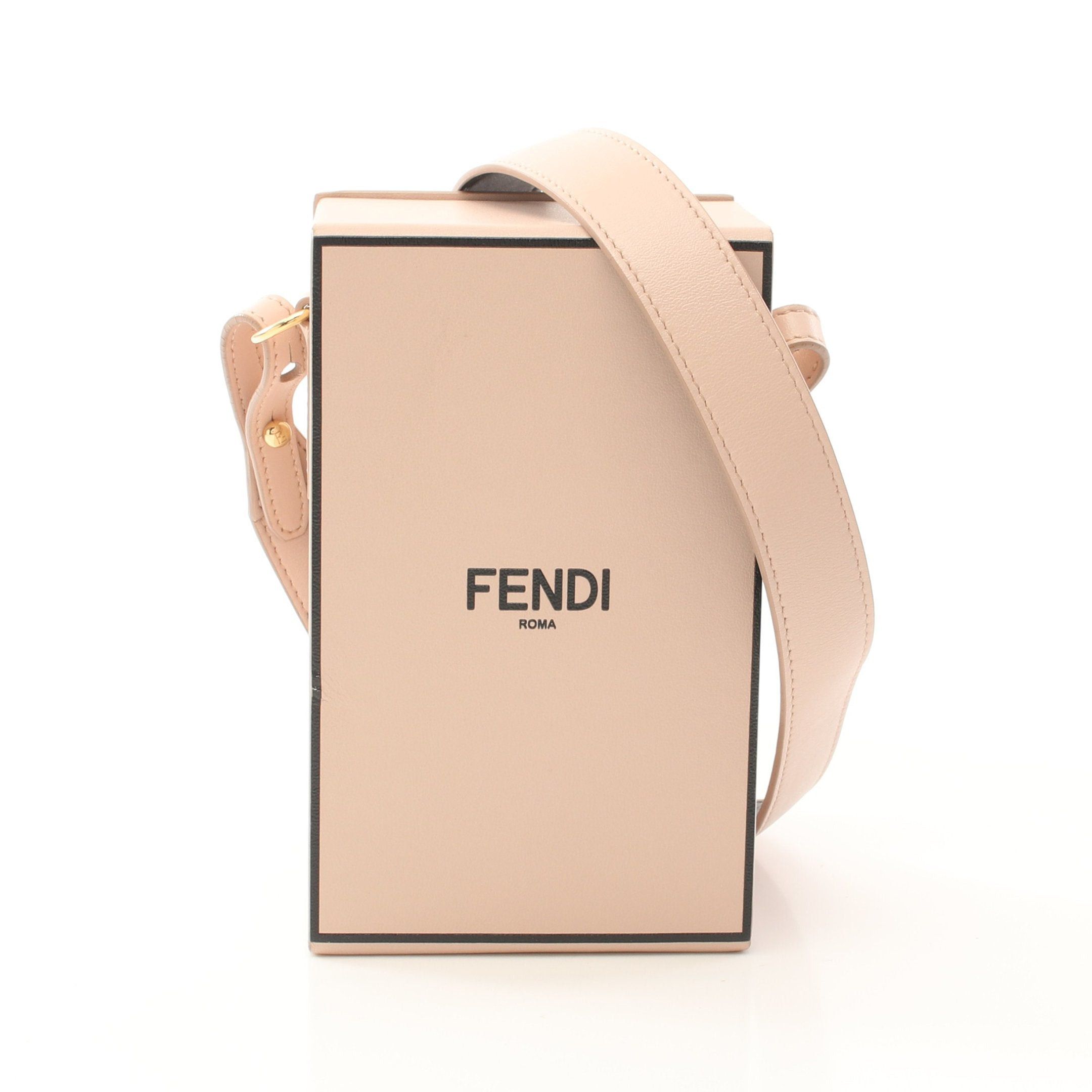 Fendi Fendi Box Shoulder Bag Leather Pink Beige Size ONE SIZE - 1 Thumbnail