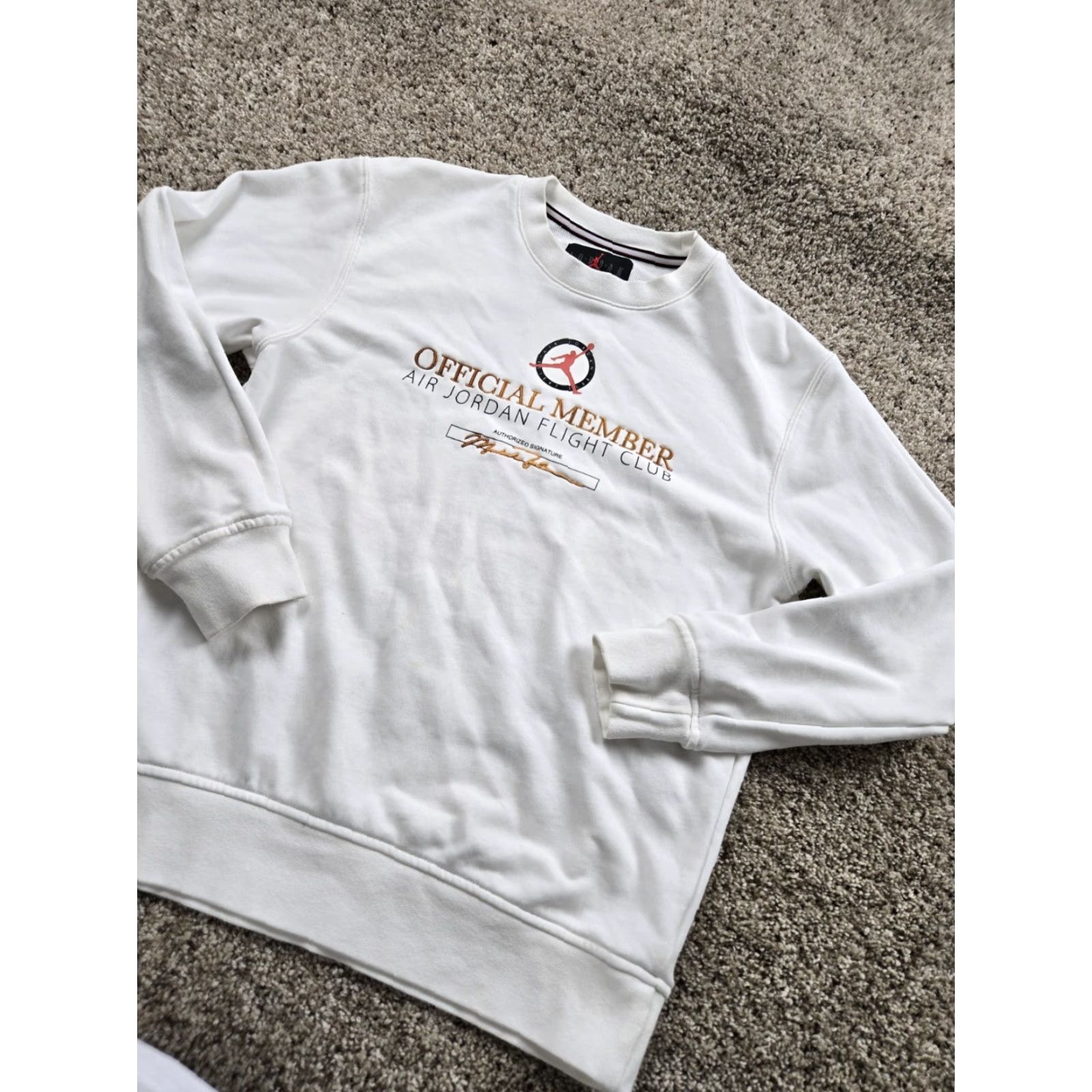 Jordan Brand Jordan Sweatshirt Small Mens White Flight Club Member Crew Neck Long Sleeve Size US S / EU 44-46 / 1 - 2 Thumbnail