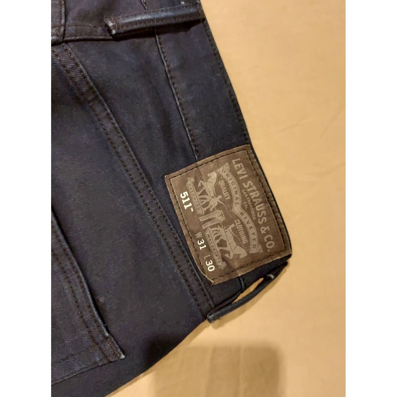 Levi's Levi's 511 Jeans Slim Straight 31x30 Blue Denim Stretch Men's Jeans Pants Regular 31 Inseam Straight Fit Size US 31 - 2 Thumbnail