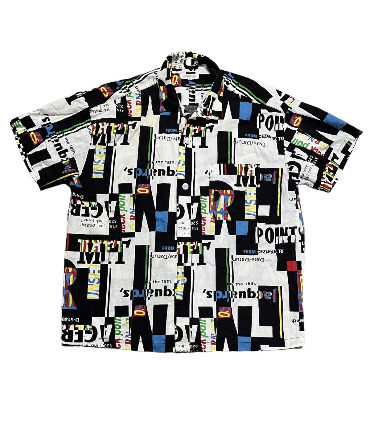 image of Vintage Blanded Club All Full Print Button Up Shirts in Mix, Men's (Size Medium)