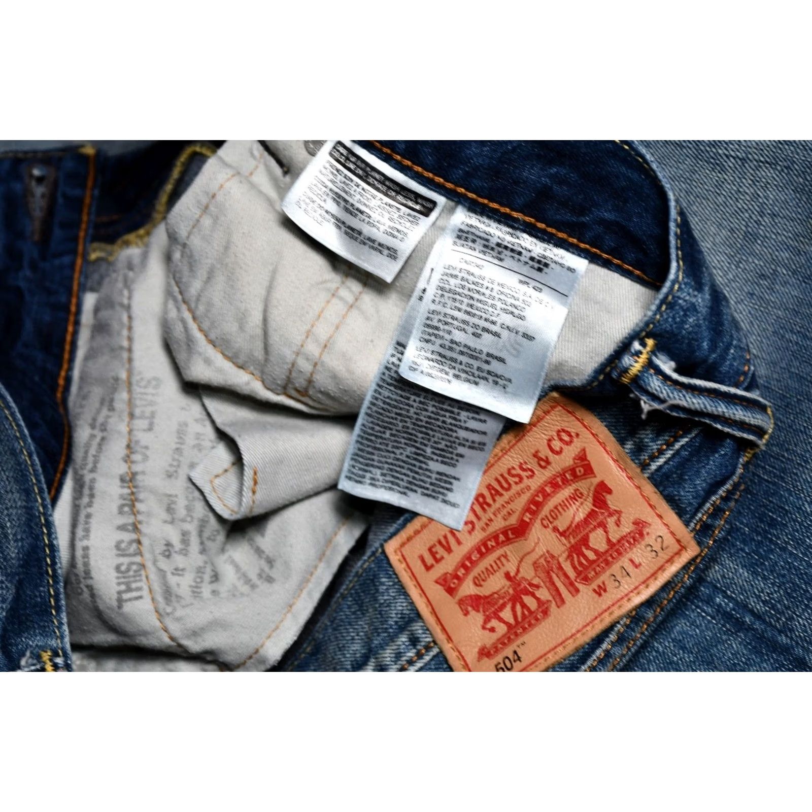 Levi's Levi’s 504 Jeans Regular Straight Men Blue Distressed W34 L32 Size US 34 / EU 50 - 6 Thumbnail