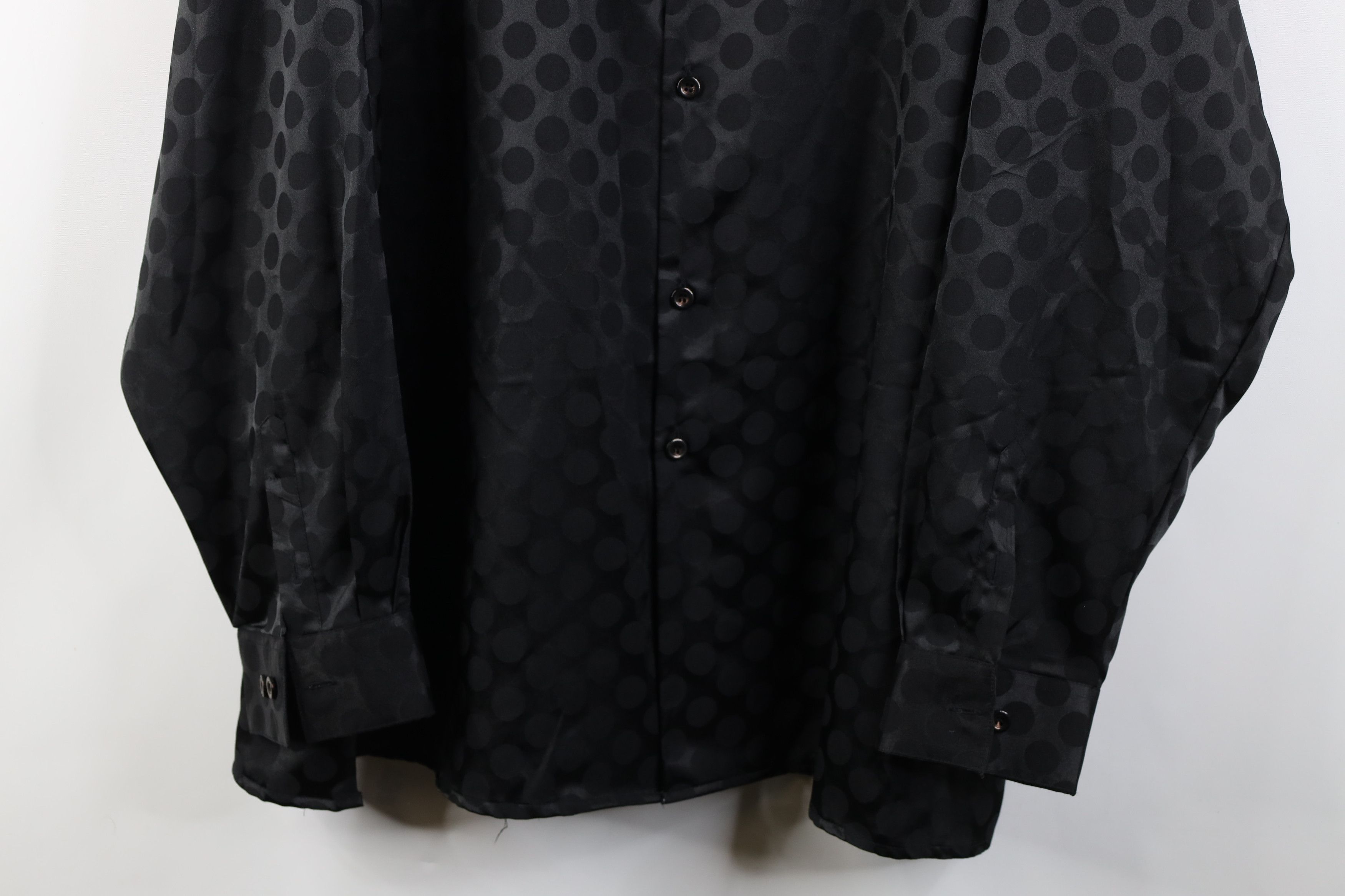 Vintage Vintage 90s Y2K Streetwear Polka Dot Button Shirt Black Size US XXL / EU 58 / 5 - 3 Thumbnail