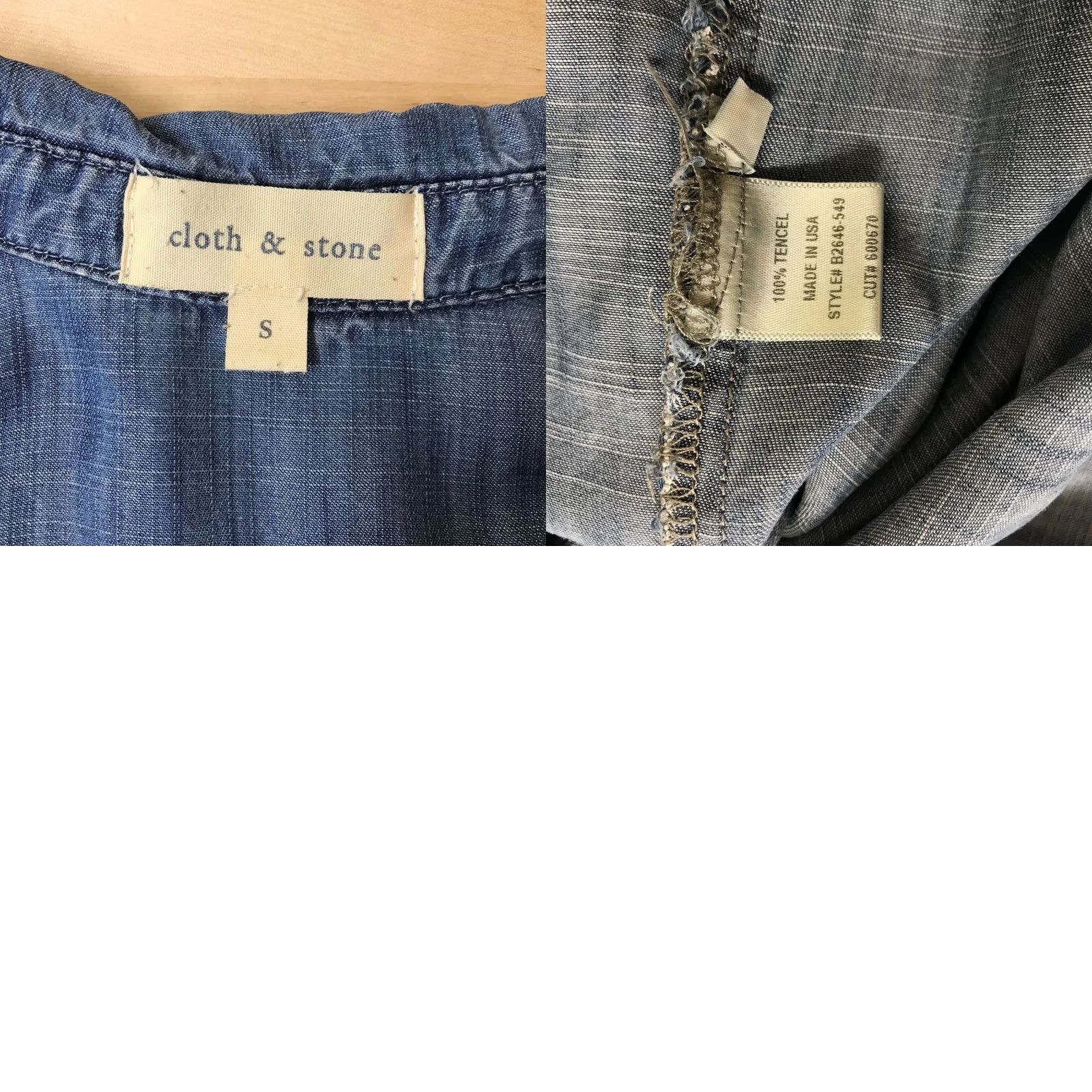 Denime Cloth & Stone Women's Small Blue Long Sleeve Button Up Denim Shirt Size S / US 4 / IT 40 - 8 Thumbnail