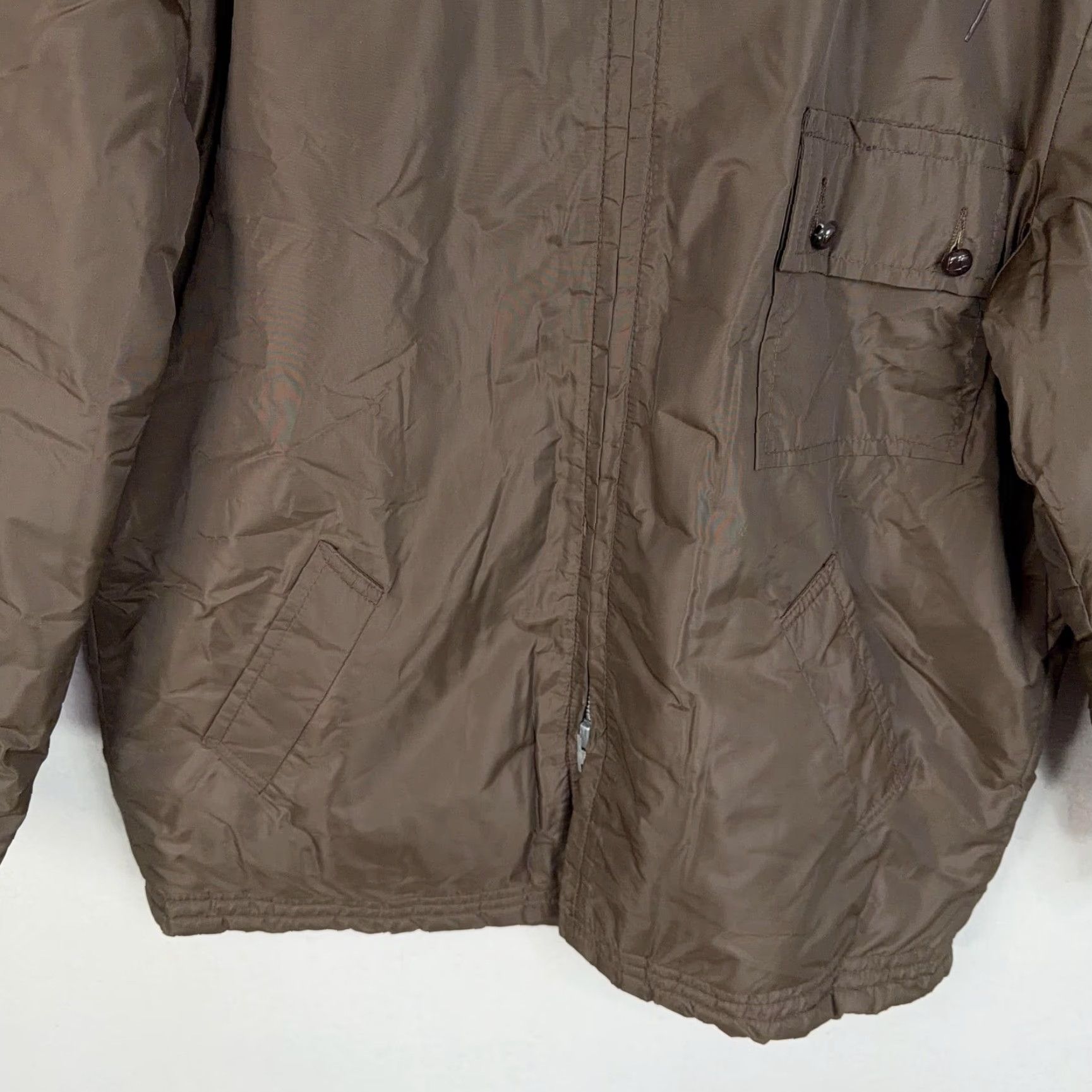 Vintage VINTAGE Parka Coat Mens XL Hooded Quilted Insulated Removable Hood Nylon Brown ZIP Size US XL / EU 56 / 4 - 3 Thumbnail