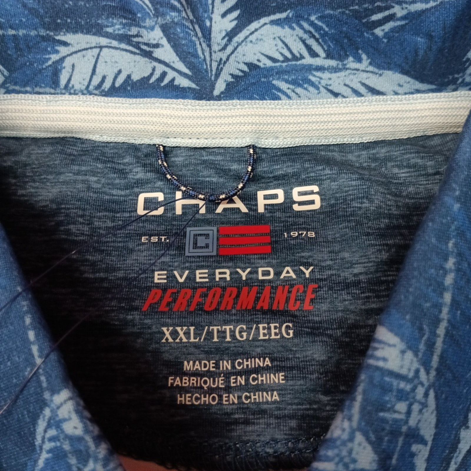 Chaps Chaps Polo Shirt Men's Size 2XL Marina Blue Moisture Wick Size US XXL / EU 58 / 5 - 3 Thumbnail