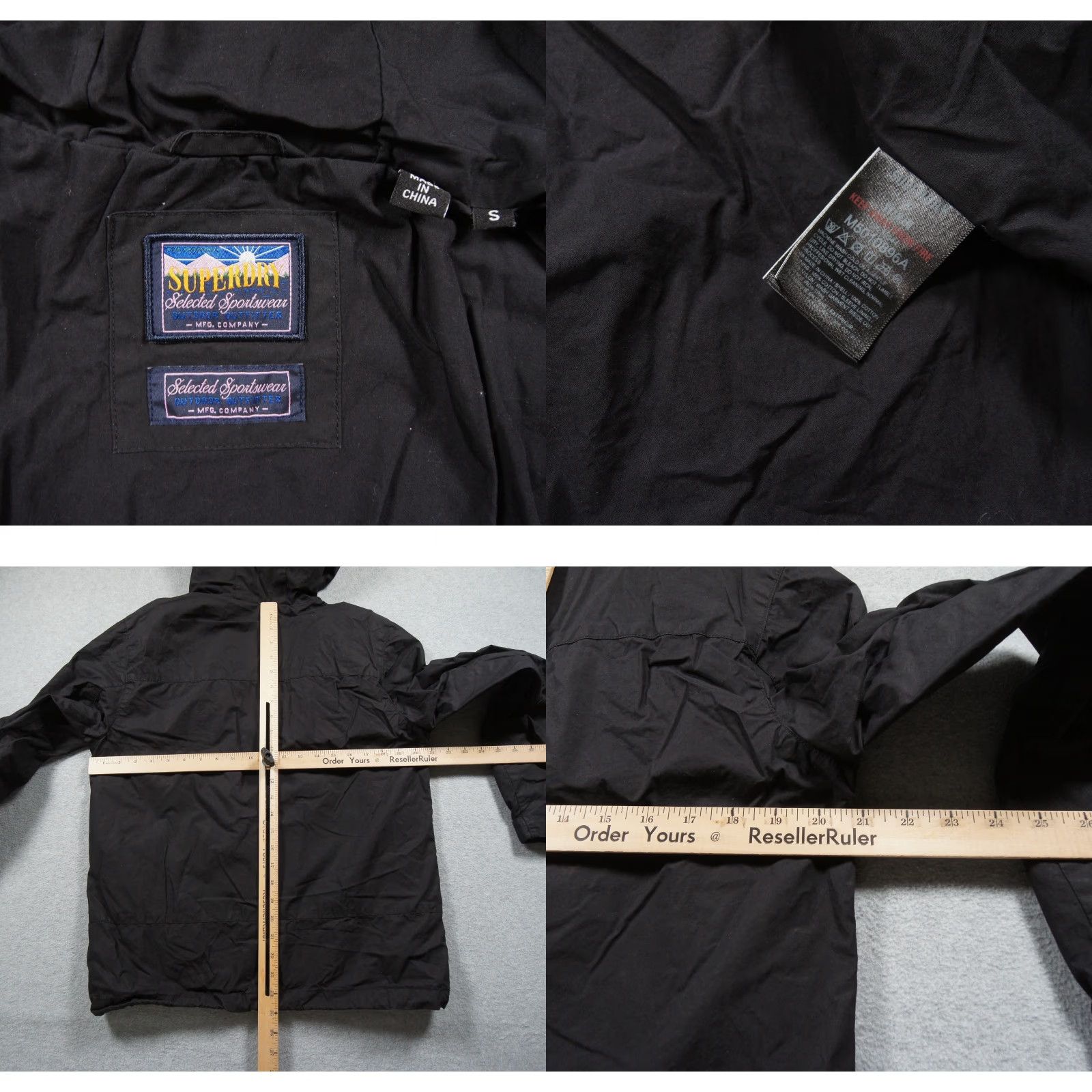 Superdry Superdry Jacket Mens Small Black Full Zip Hooded Outdoors Selected Sportswear Size US S / EU 44-46 / 1 - 8 Thumbnail