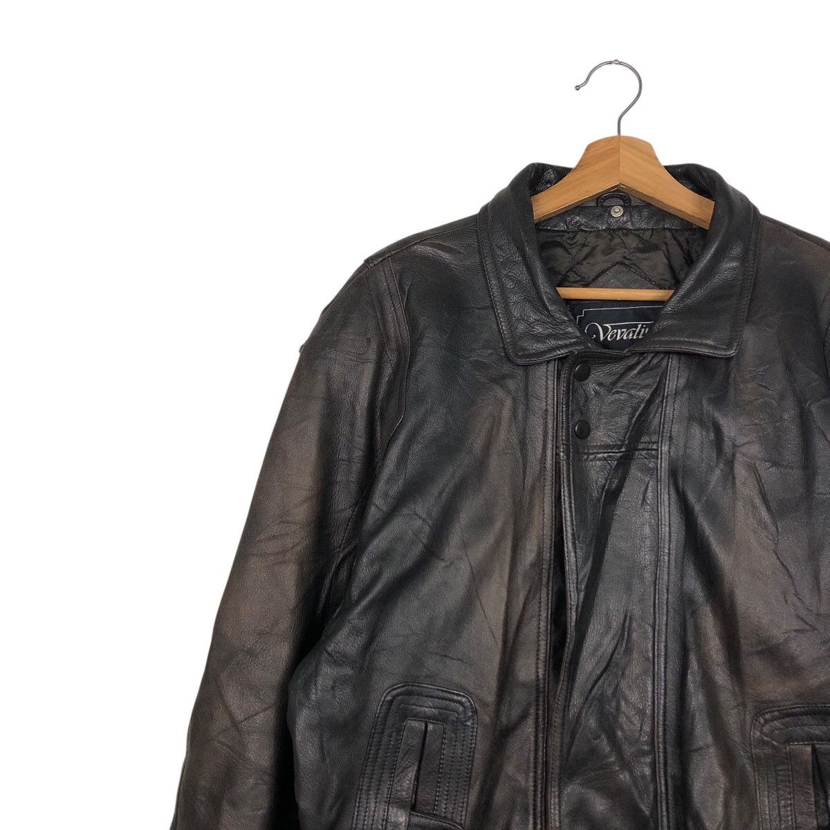 Vintage 📌Vintage Biker Leather Jacket Vivalini Aero Leather Design Size US L / EU 52-54 / 3 - 8 Thumbnail