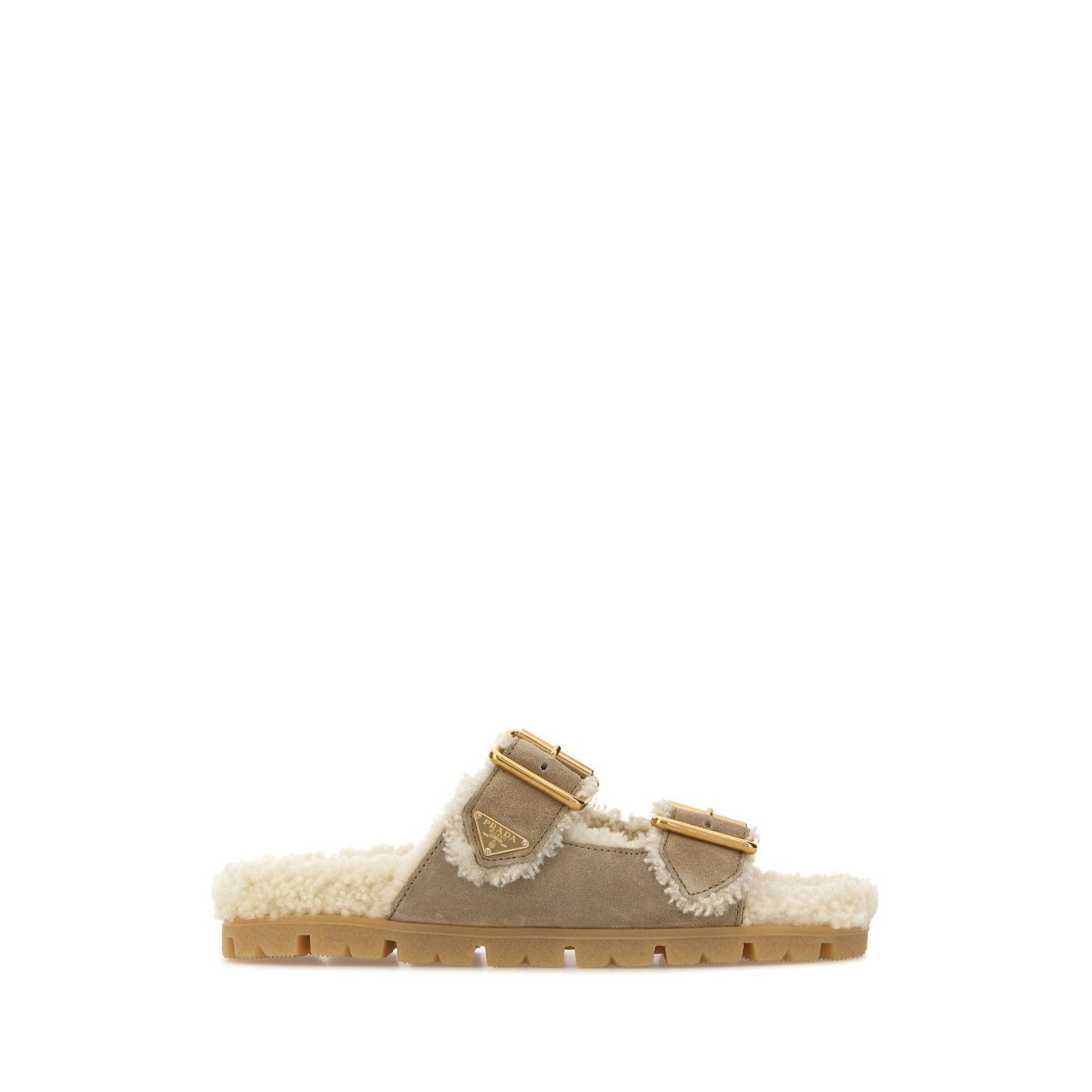 Prada PRADA Triangle Beige Brown Suede Slippers New And Authentic Size US 9 / IT 39 - 5 Thumbnail