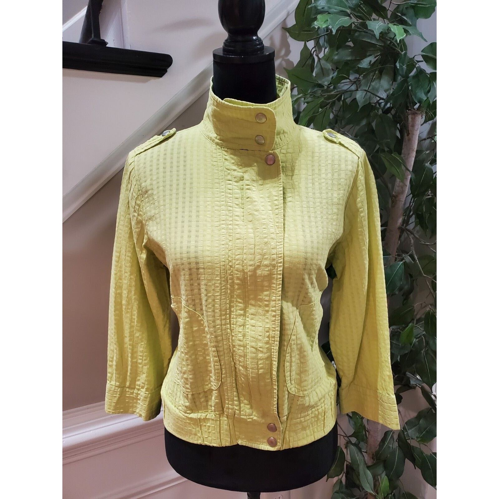 Chicos Chico's Long Sleeve Mock Neck Button Jacket Size 1 (Medium) Size M / US 6-8 / IT 42-44 - 12 Thumbnail
