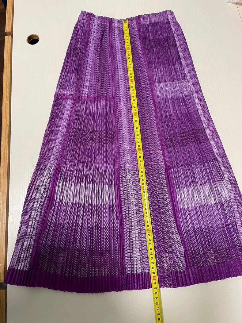 Issey Miyake Issey Miyake size:1 Purple mesh fabric patchwork skirt Size 23" - 9 Thumbnail