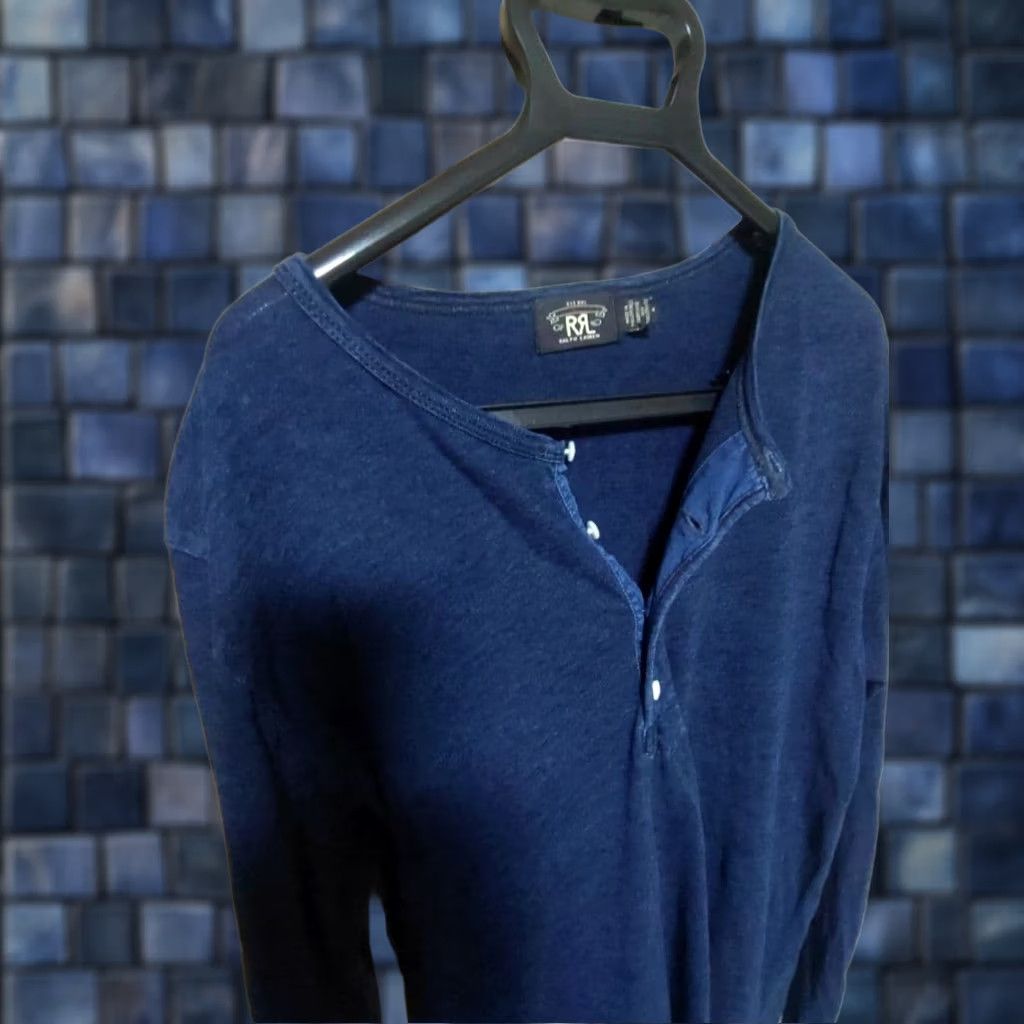 Ralph Lauren RRL RALPH LAUREN HENLEY LONG SLEEVE SHIRT MEN NAVY COTTON SIZE M USED Size US M / EU 48-50 / 2 - 1 Thumbnail