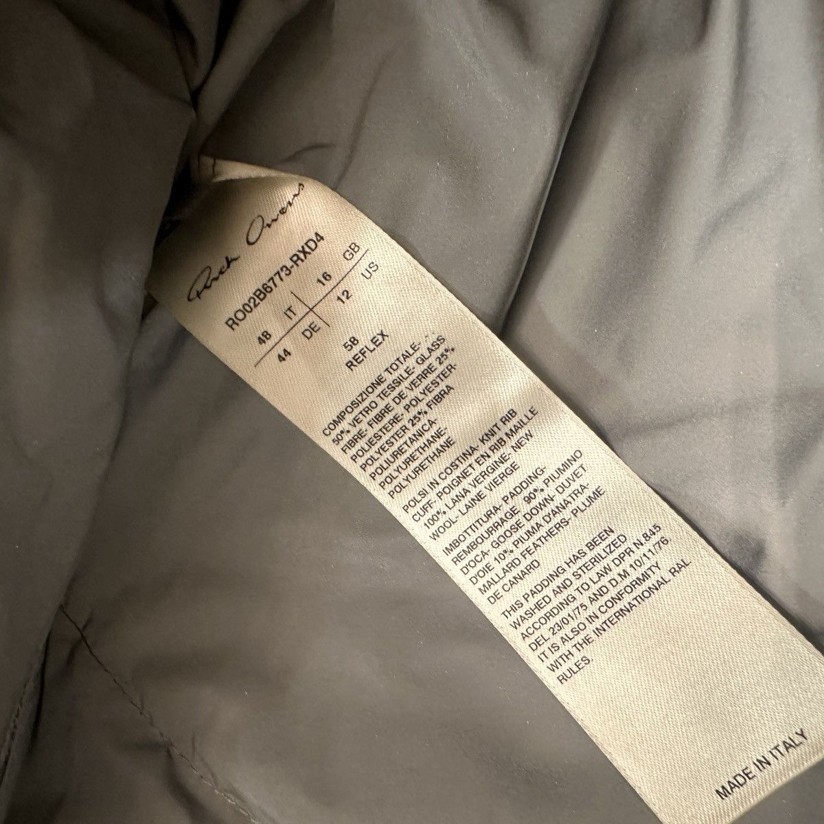 Rick Owens Rick Owens Funnel Neck Puffer Jacket Reflective 3M $3,375 Size M / US 6-8 / IT 42-44 - 6 Thumbnail