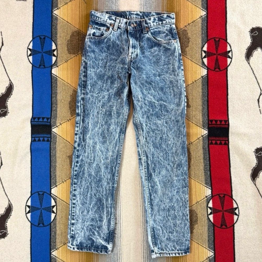 Levi's VINTAGE Levi’s 90s Acid Wash Denim Jeans 26x30 Made In USA 506-0209 Men Regular Straight Jeans Blue 80s 90s Size US 26 / EU 42 - 2 Thumbnail