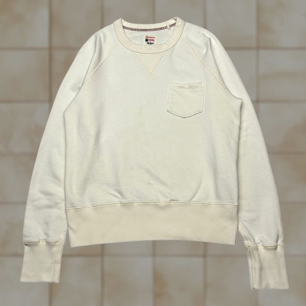 Todd Snyder Champion Todd Snyder Sweatshirt Pullover Raglan Pocket Men's Small White Size US S / EU 44-46 / 1 - 1 Thumbnail
