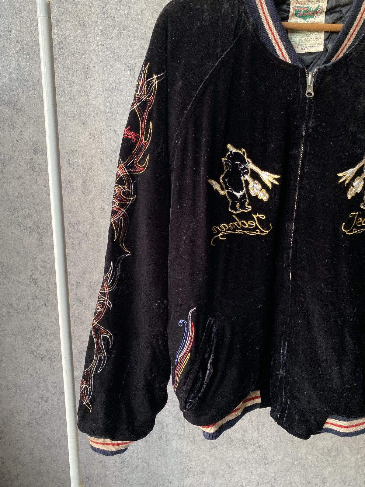 Japanese Brand Vintage Tedman Velvet Sukajan Traditional Japan Jacket Size US M / EU 48-50 / 2 - 5 Thumbnail