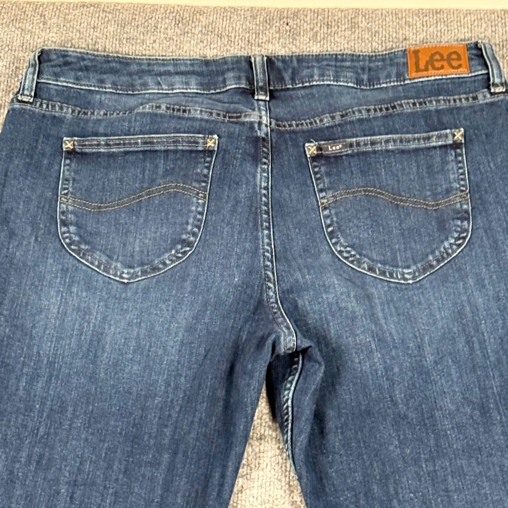 Lee Lee Women Jeans Bootcut 18S Denim Blue 5-Pocket Stretch Classic Mid Rise Size 40" / US 18 - 5 Thumbnail
