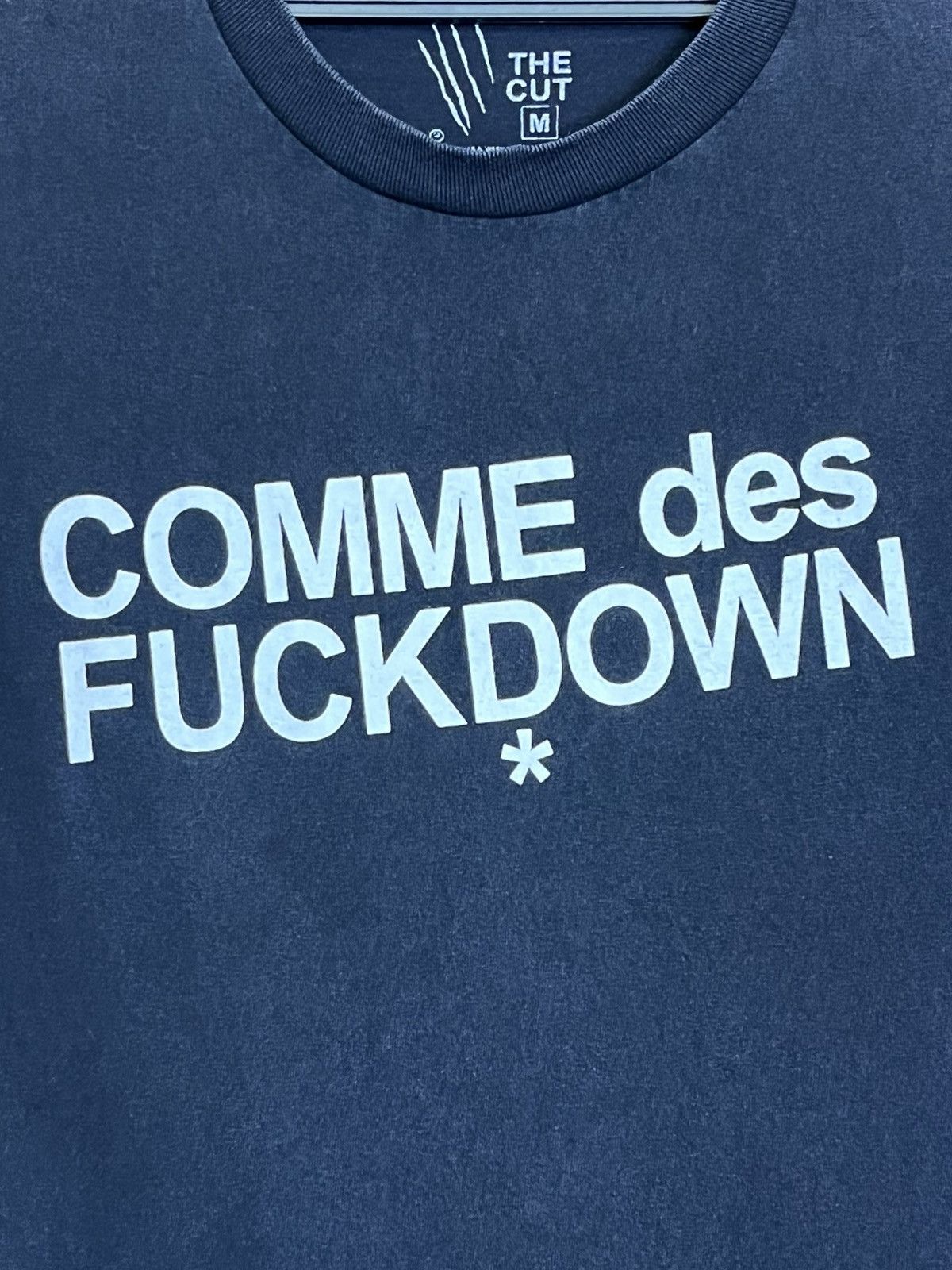 Japanese Brand COMME DES FUXKDOWN by the cut sunfaded tee shirt Size US M / EU 48-50 / 2 - 3 Thumbnail