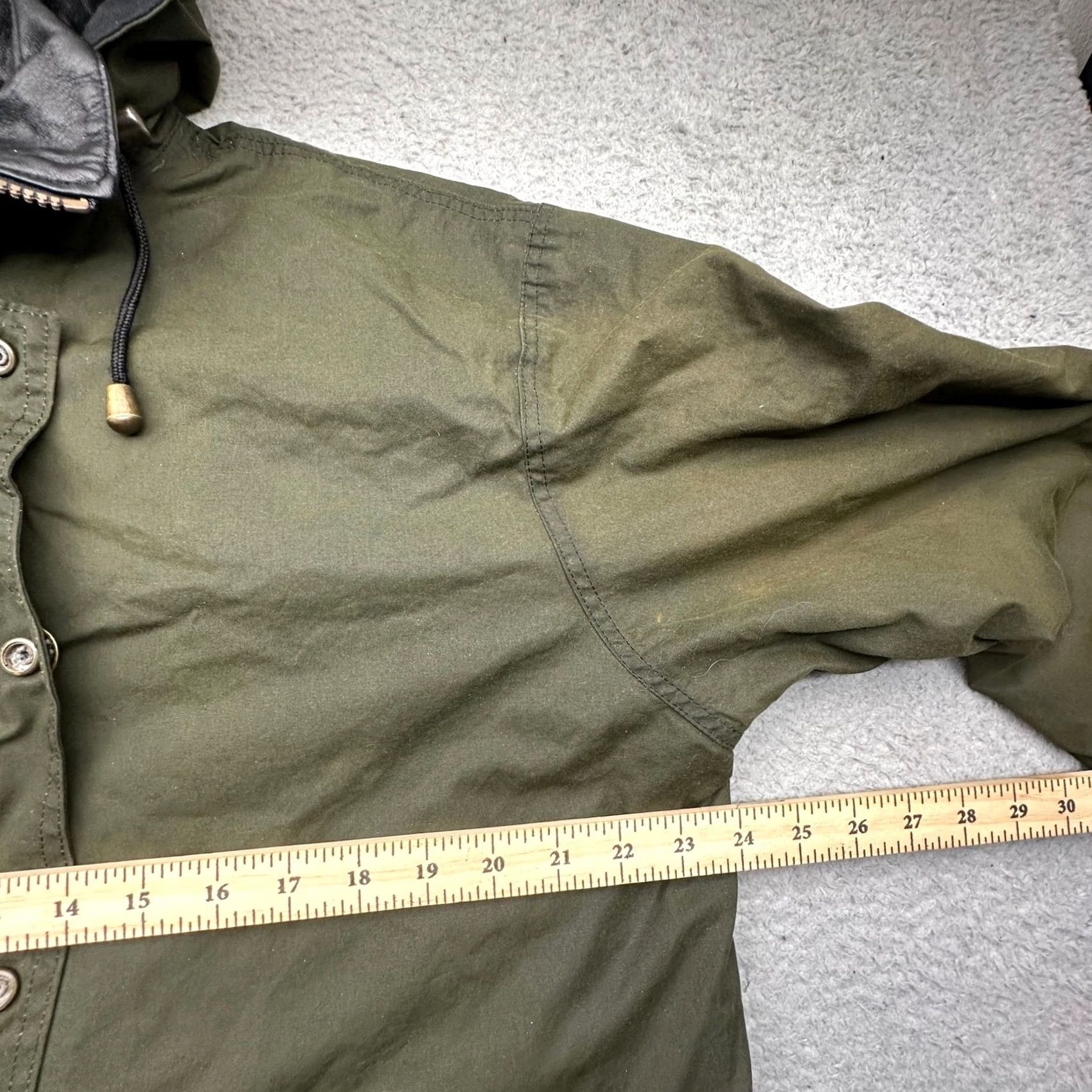 Vintage VINTAGE Rigor Waxed Cotton Jacket Mens Small Olive Green Hooded Full Zip Button Jacket Size US S / EU 44-46 / 1 - 5 Thumbnail