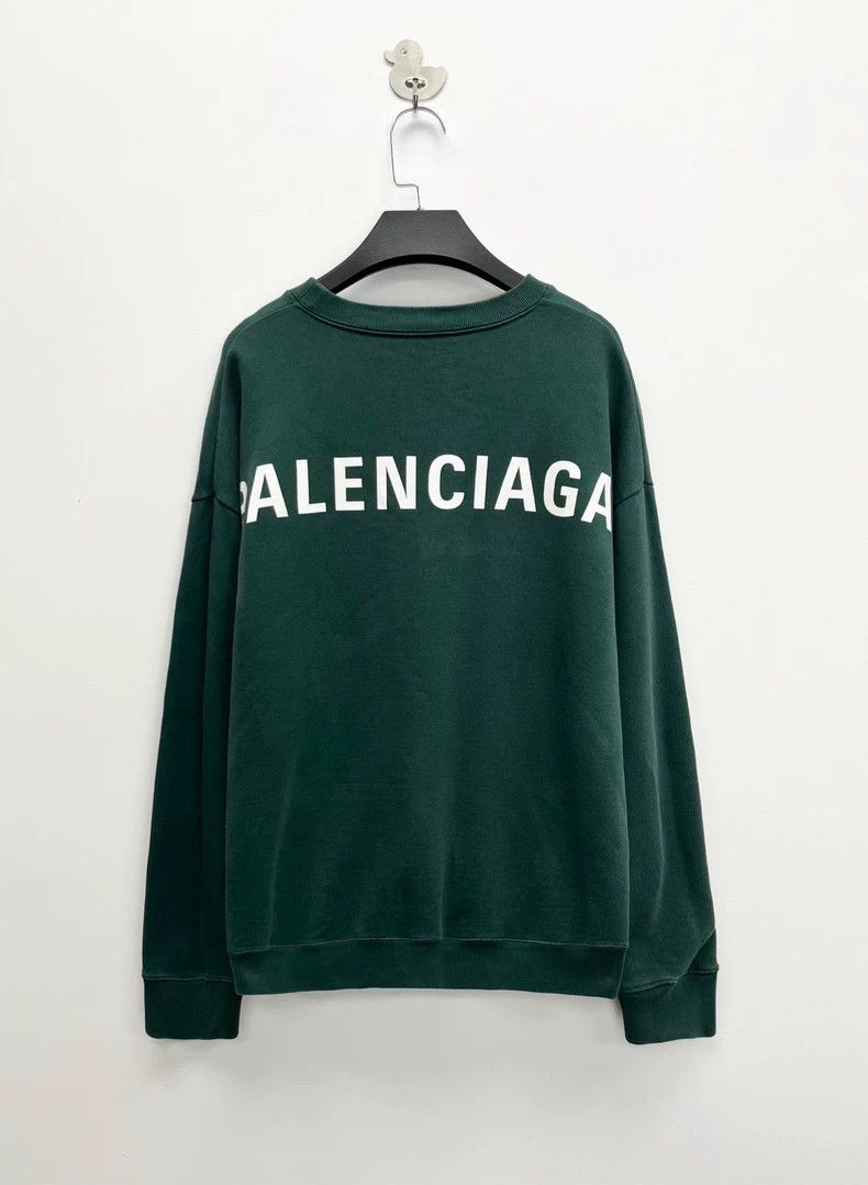 Balenciaga Balenciaga Green Back Logo Sweatshirt - dmc Size US L / EU 52-54 / 3 - 1 Thumbnail