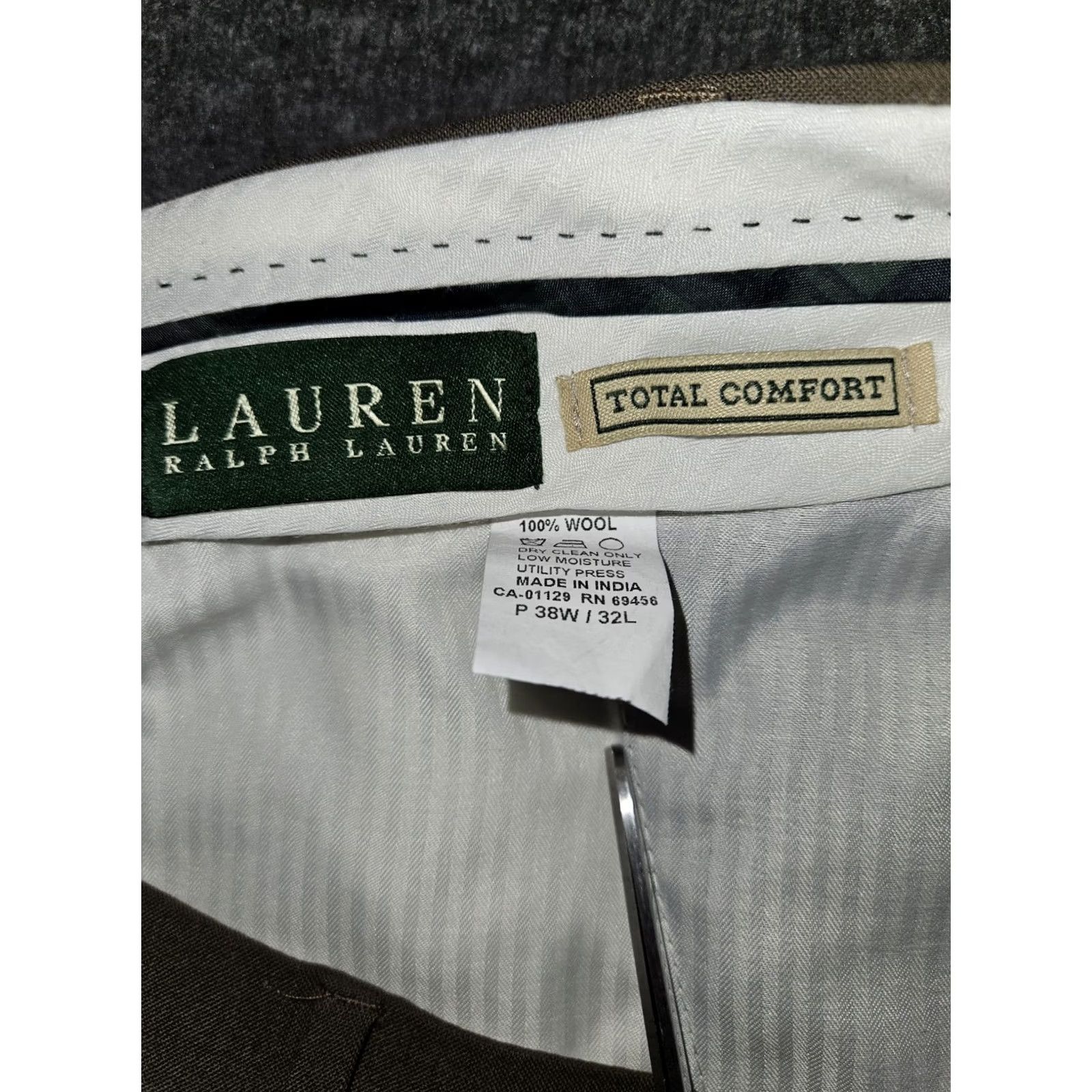 Ralph Lauren Lauren Ralph Lauren Wool Dress Pants Men's 38x30 Brown High Rise Cuffed Dress Pants Size US 38 / EU 54 - 2 Thumbnail