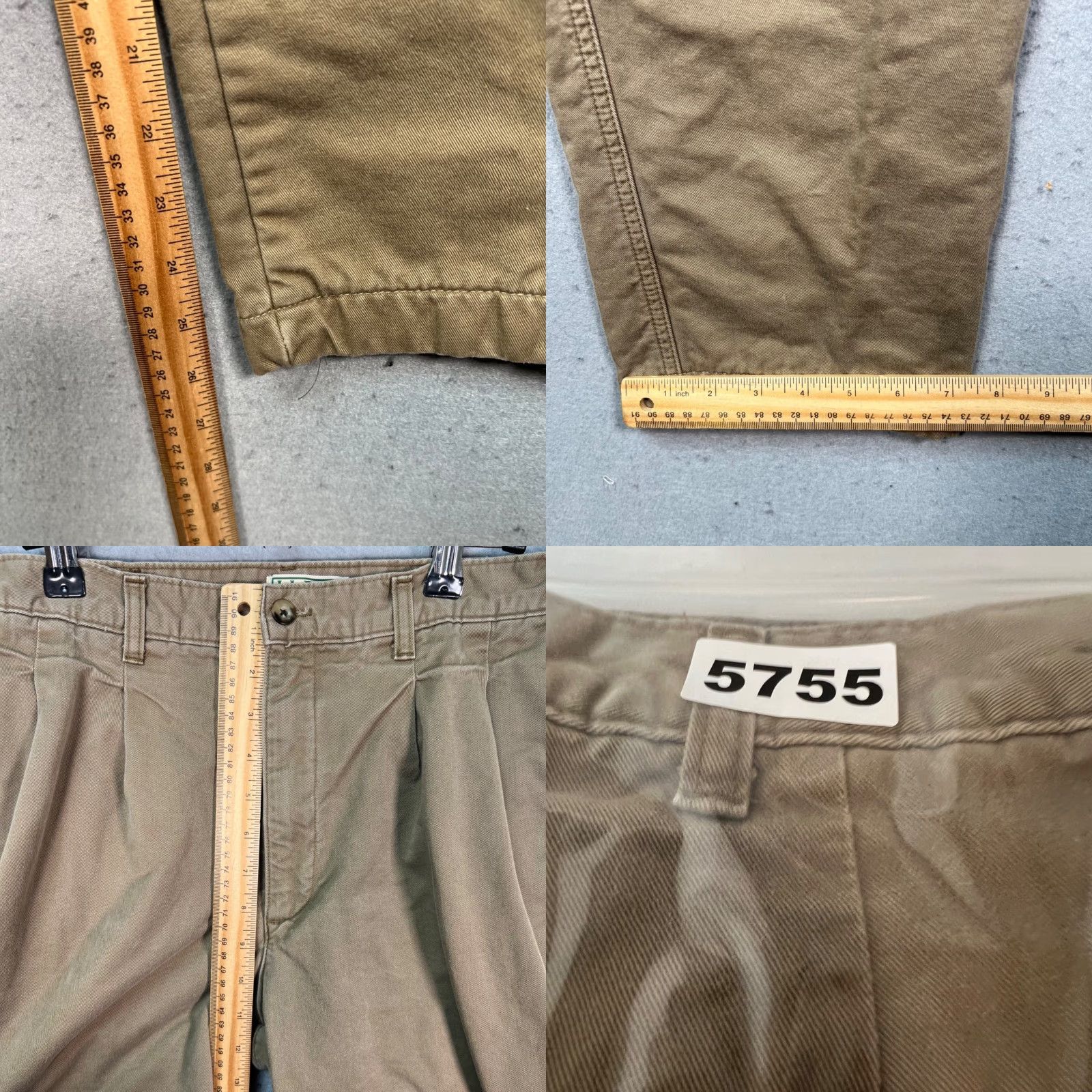 Vintage L.L. Bean Mens Pants Chino Flat Front Lined Fleece Beige Khaki Cotton 30x27 Regular Vintage No (Mens, 30, 27) Size US 30 / EU 46 - 8 Thumbnail