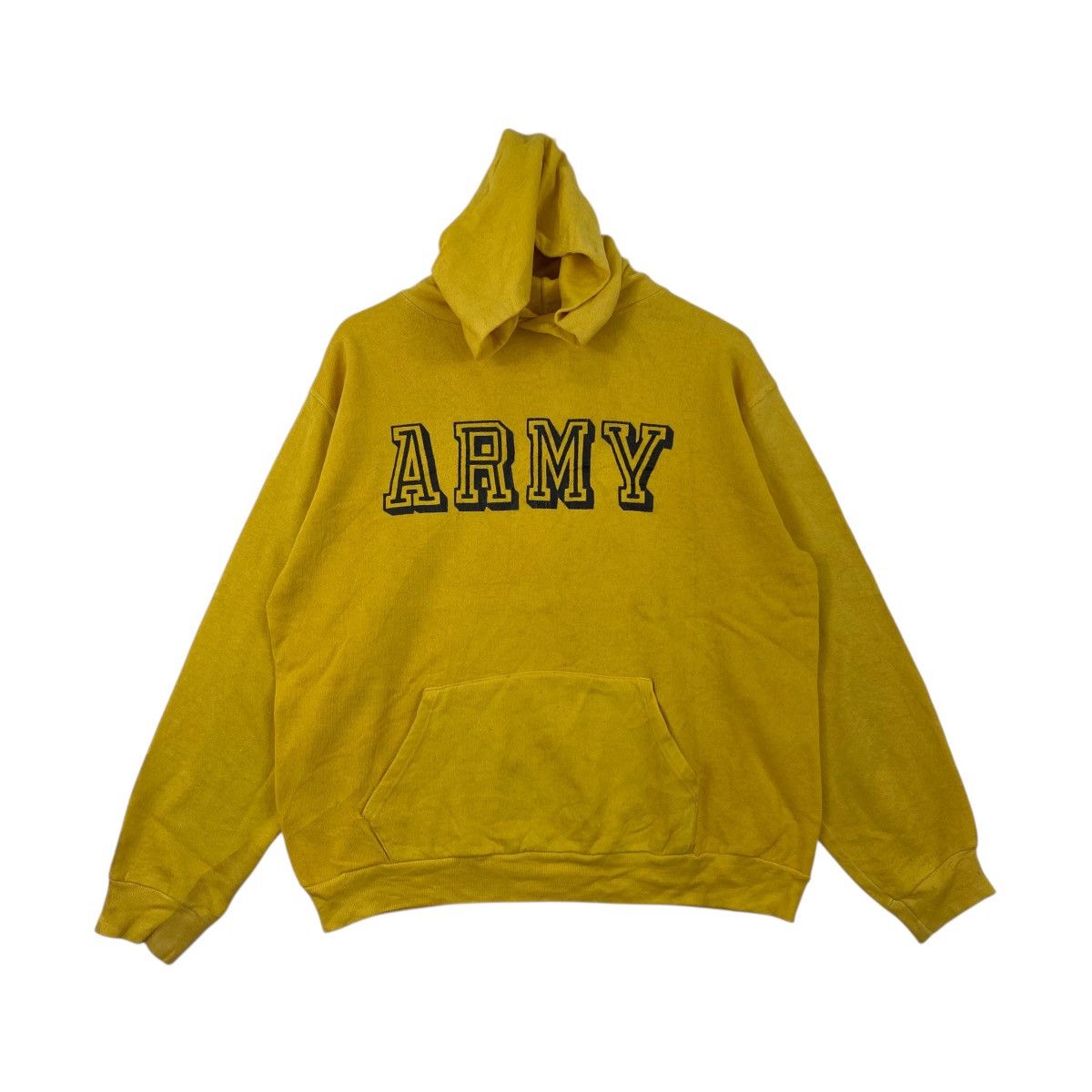 Russell Athletic Vintage 90s RUSSELL ATHLETIC USA Army Print Hooded Yellow Size US L / EU 52-54 / 3 - 1 Thumbnail