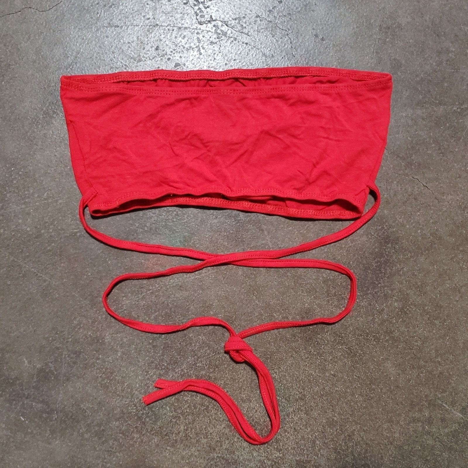Shein Red Wrapped | SHEIN | Cropped Tube Top Size XS / US 0-2 / IT 36-38 - 2 Thumbnail