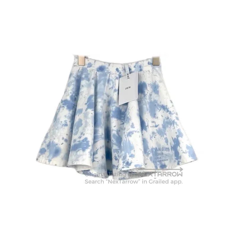 Dior Dior Blue and white tie-dyed casual skirt Size 28" / US 6 / IT 42 - 1 Thumbnail