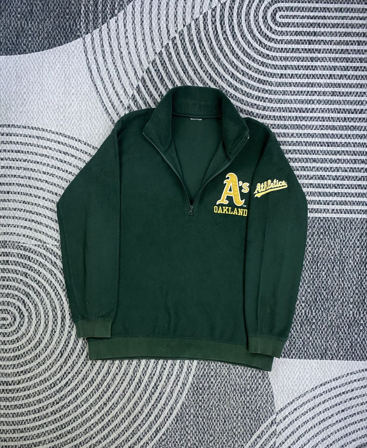 MLB Vintage A’S Oakland Athletics MLB Halfzip Sweatshirt Size US L / EU 52-54 / 3 - 6 Thumbnail