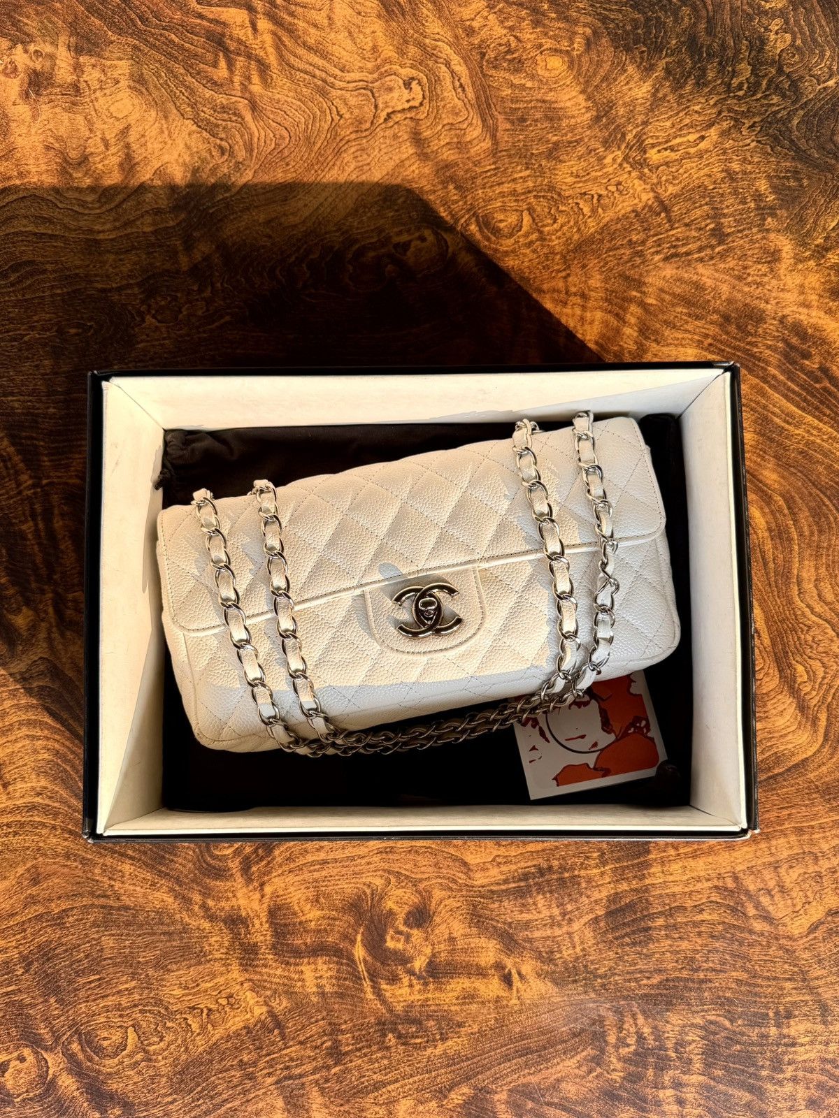 Chanel Chanel - Karl - 2008 - White - Caviar - East West - Flap Size ONE SIZE - 4 Thumbnail