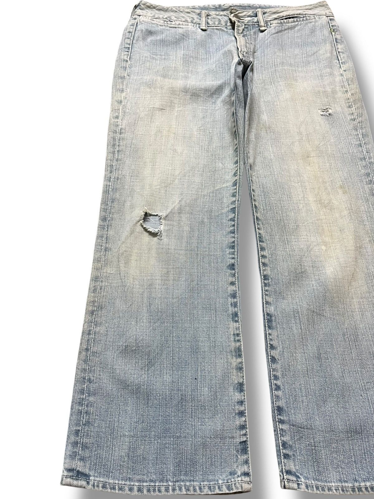 45rpm Vintage 45RPM Baggy Wide Leg Faded Distressed Denim Size US 31 - 3 Thumbnail