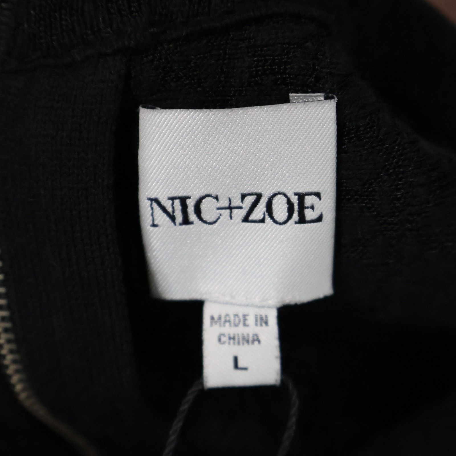 NIC+ZOE NIC+ZOE Black Ribbed Knit Fit Flare Midi Dress Womens L Size L / US 10 / IT 46 - 2 Thumbnail