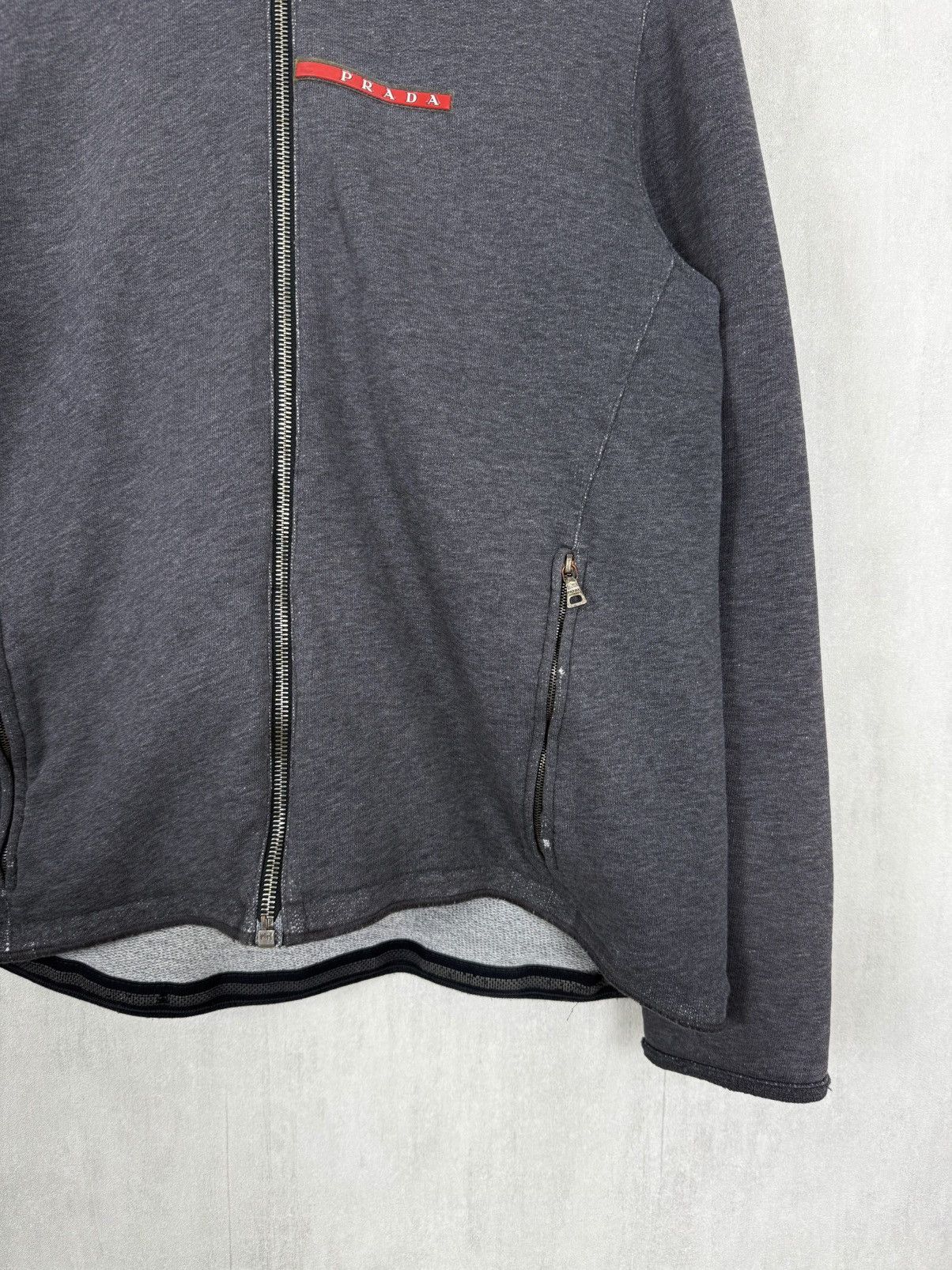 Prada Vintage 90s Prada Sport Red Tab Women’s Zip Up Hoodie Size M / US 6-8 / IT 42-44 - 4 Thumbnail
