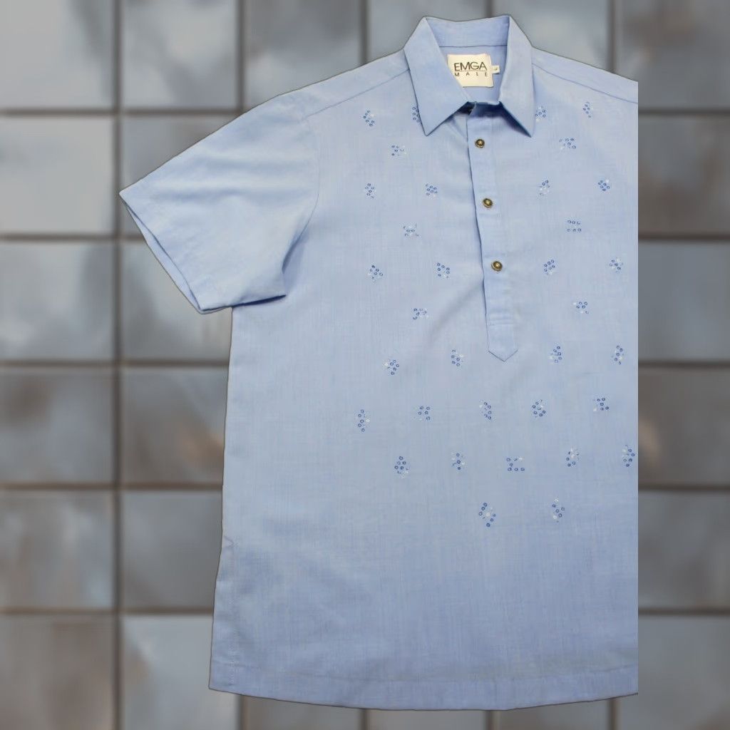 Vintage VINTAGE EMGA Polo Shirt Men Large L Short Sleeve Blue Cotton 70s 80s 90s Retro Dad Golf Baseball Style Size US L / EU 52-54 / 3 - 1 Thumbnail