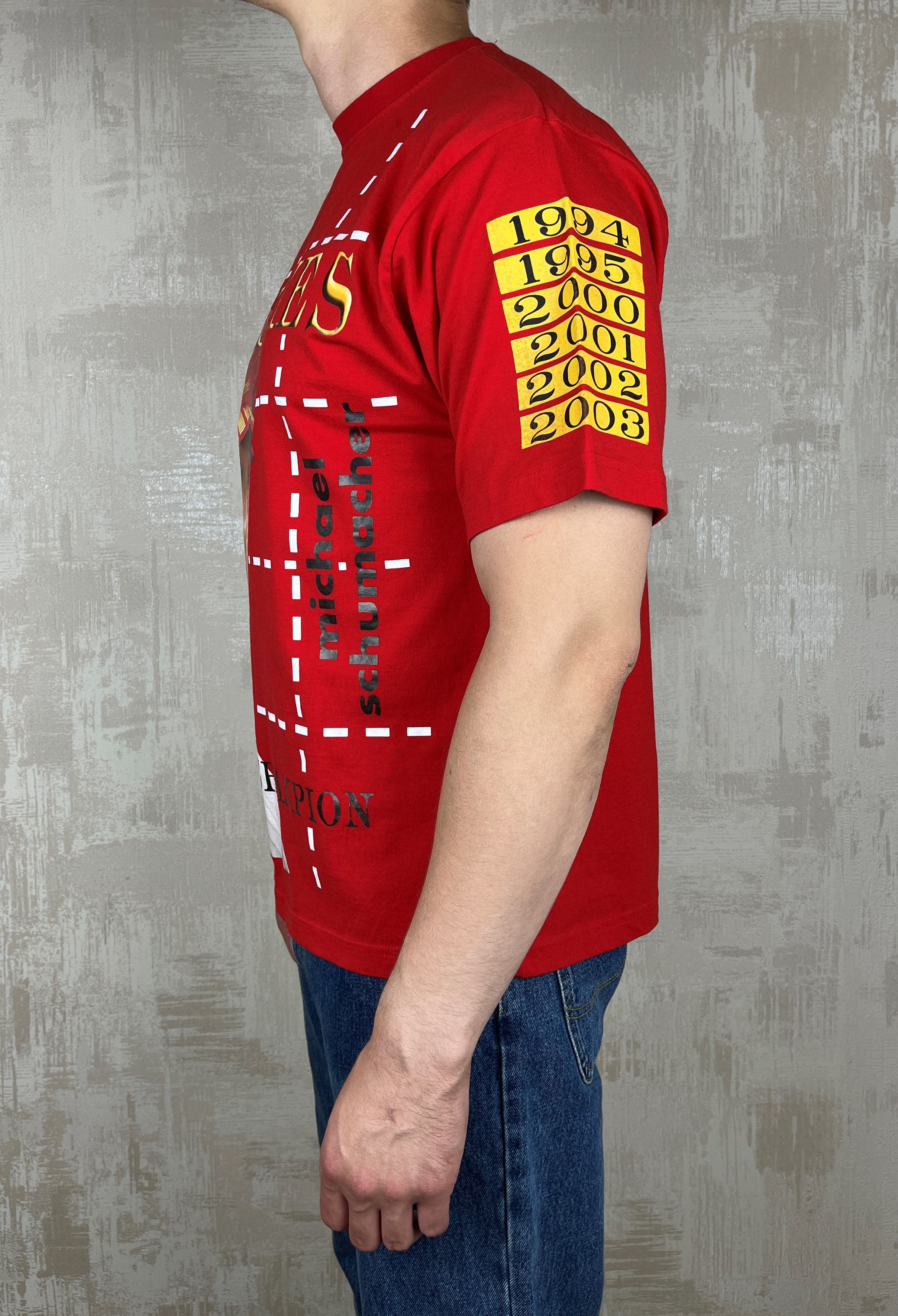Formula 1 Michael Schumacher Six Times F1 World Champion 1994-2003 Tee Size US L / EU 52-54 / 3 - 10 Thumbnail