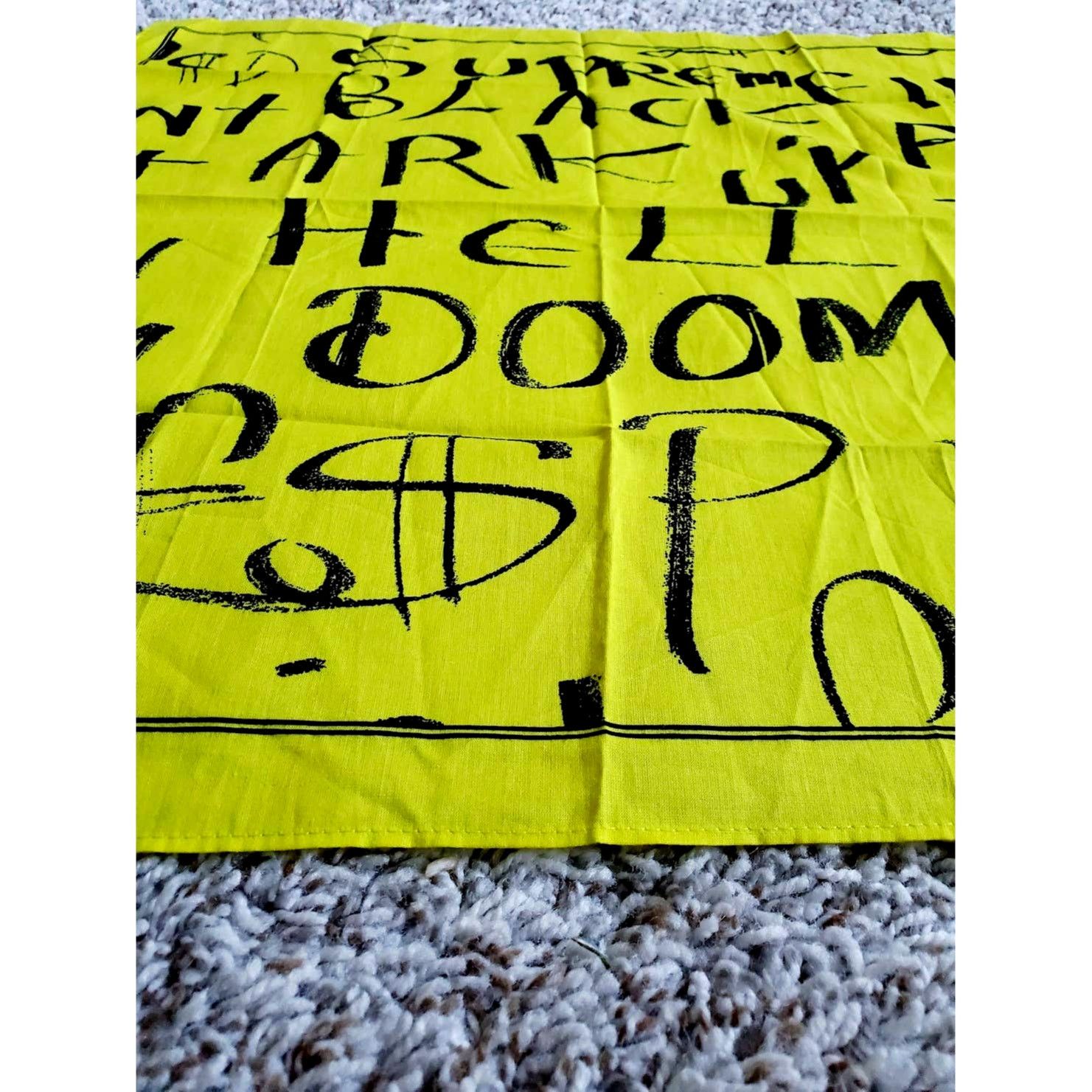 Supreme Supreme Fluorescent Yellow Black Arc Bandana Size ONE SIZE - 3 Thumbnail
