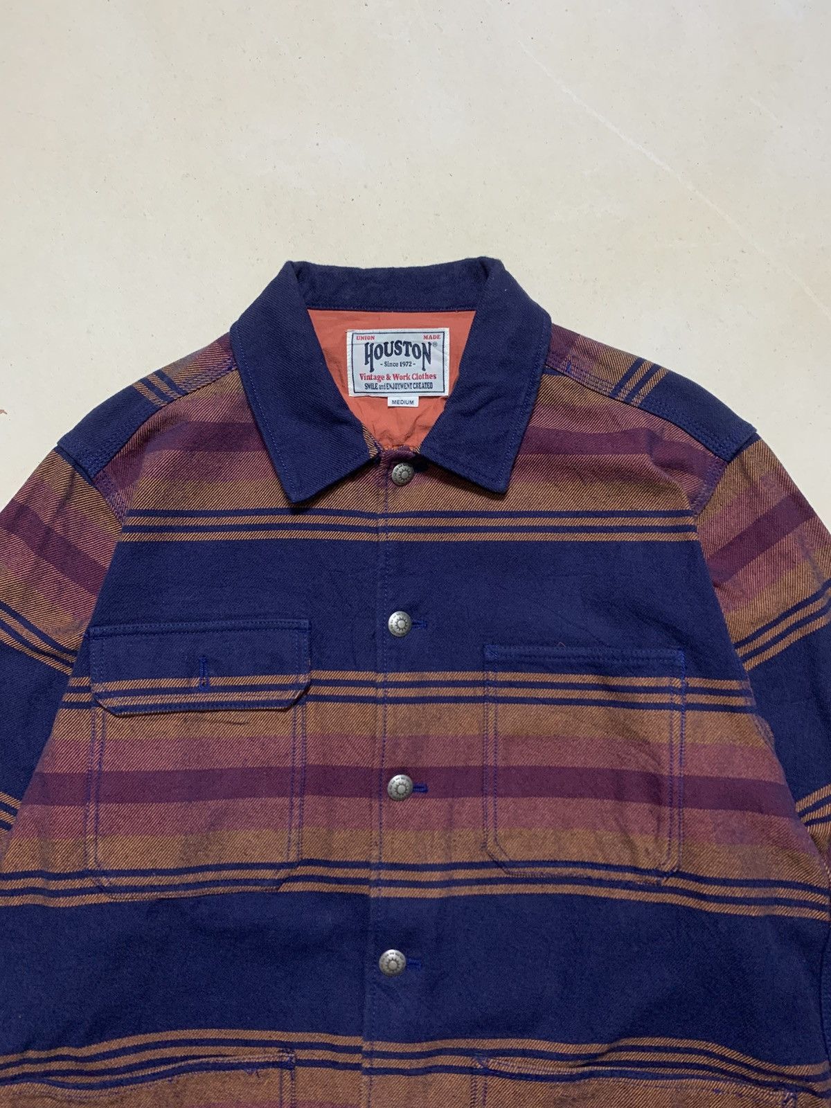 Japanese Brand Houston Union Made Concho Button Border Viyella Coverall Size US M / EU 48-50 / 2 - 2 Thumbnail