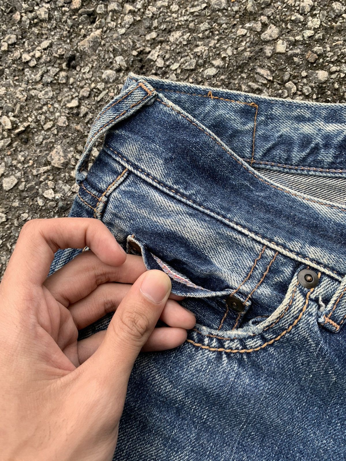 GOA GENUINE VINTAGE GOA JAPANESE SELVEDGE PUNK DISTRESSED DENIM☠️ Size US 30 / EU 46 - 12 Thumbnail