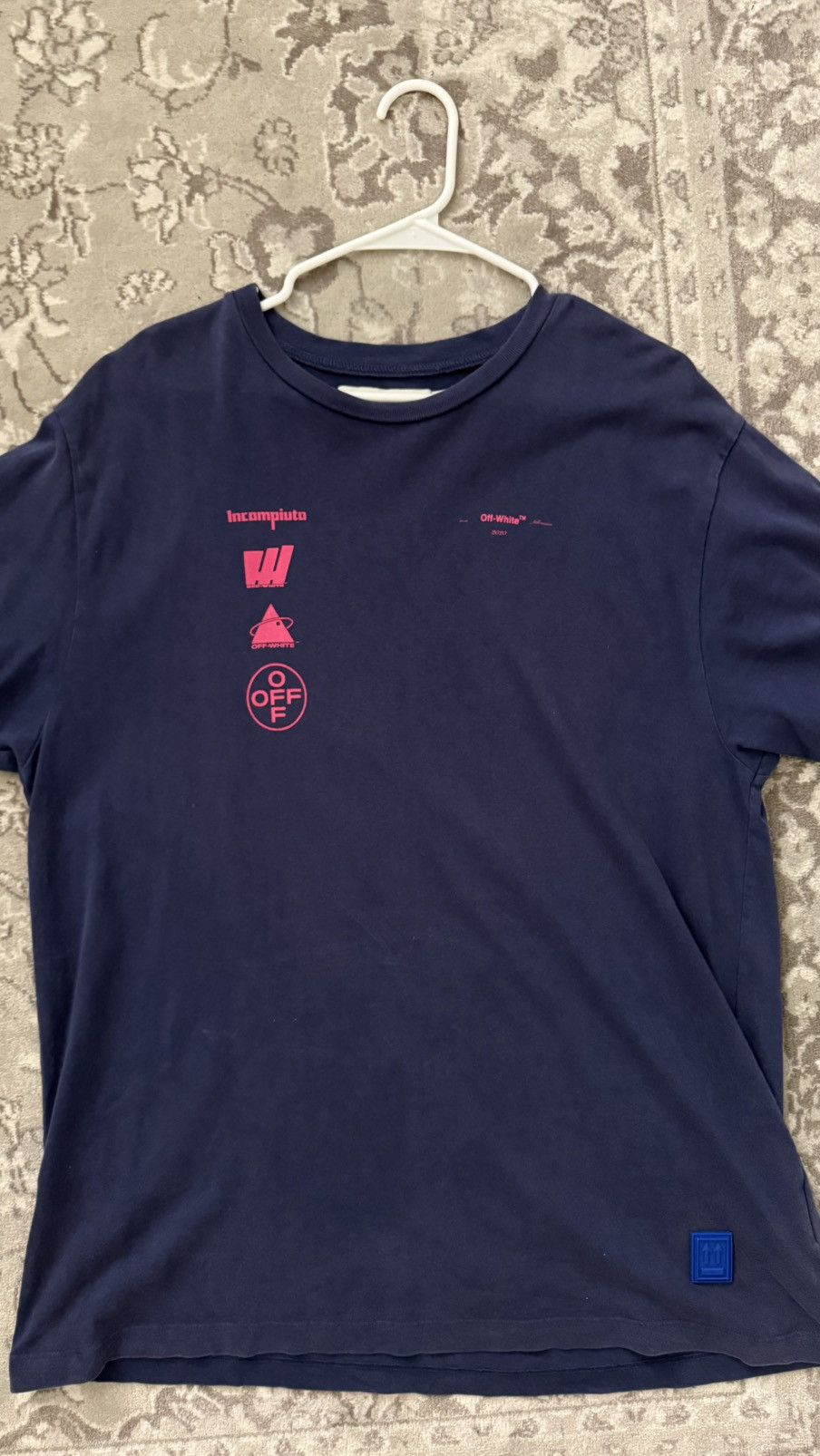 Off-White Off-White Incompiuto Graphic T-Shirt Blue Red Size S Size US S / EU 44-46 / 1 - 1 Thumbnail