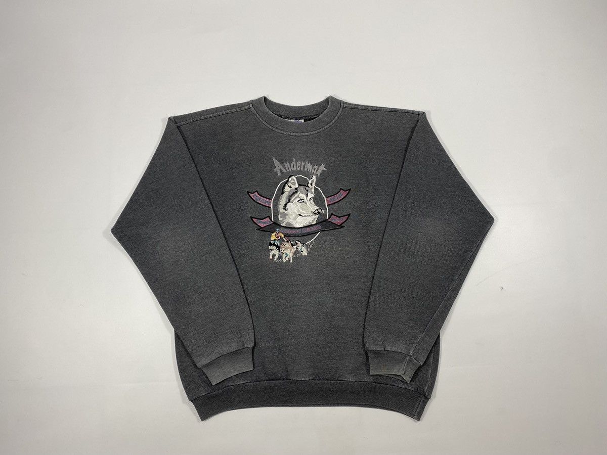 Vintage LASTDROP🔥80s Andermatt Swiss Husky Ski Sport Team Sweatshirt Size US M / EU 48-50 / 2 - 16 Thumbnail