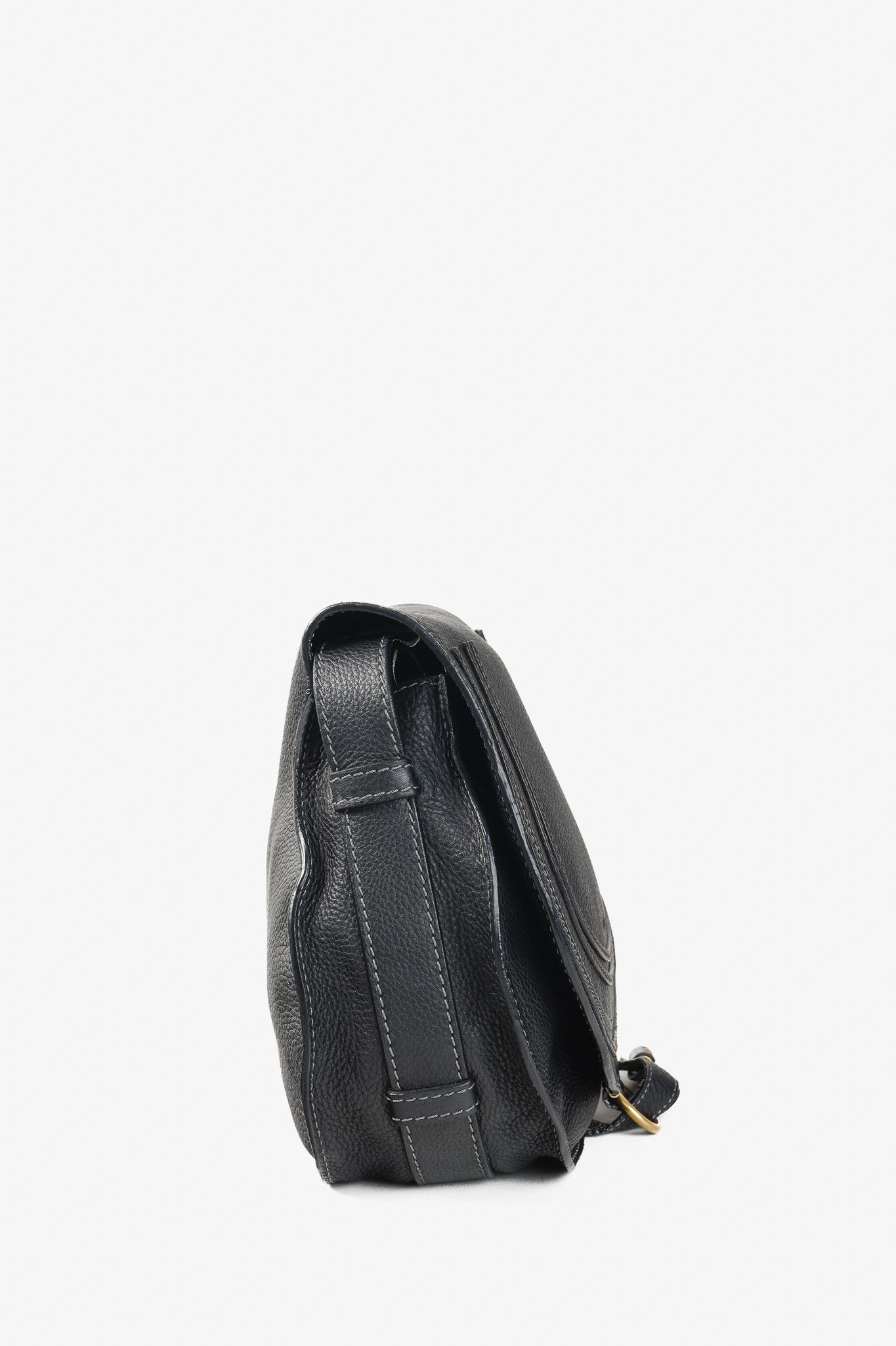 Chloe Chloe Marcie Leather Topstitch Cross-Body Saddle Bag Size ONE SIZE - 3 Thumbnail