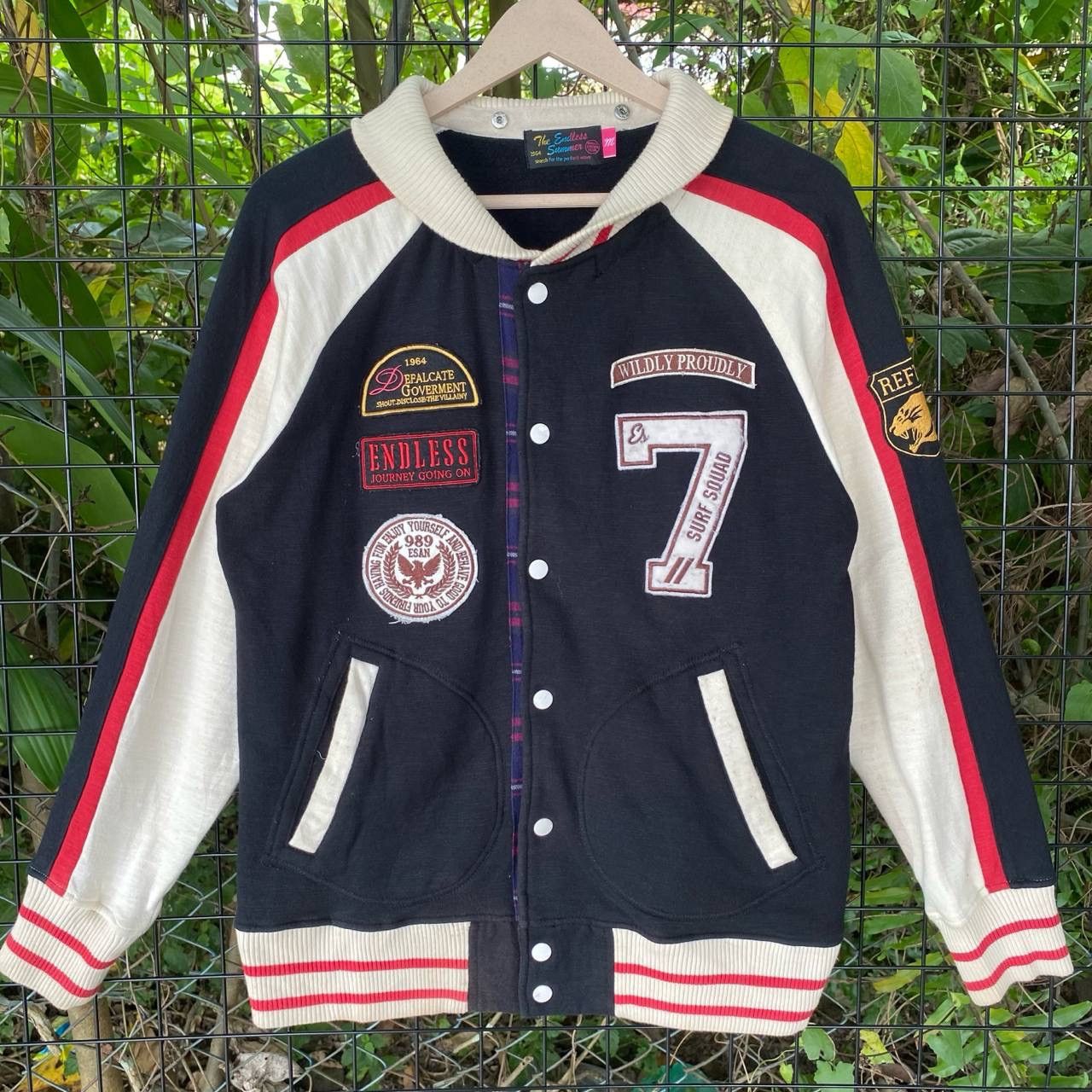 Other Vtg Endless Summer Multi Patchwork Varsity Size US S / EU 44-46 / 1 - 3 Thumbnail