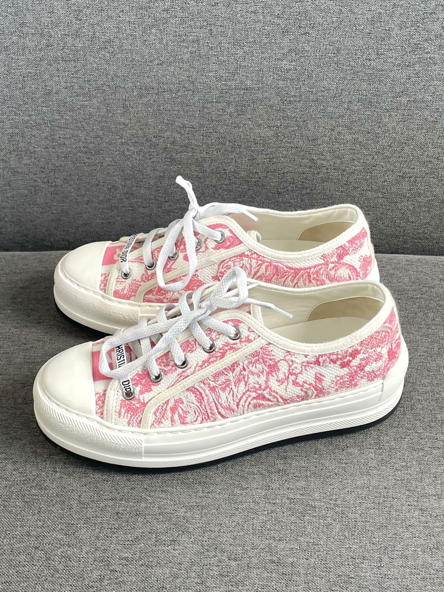 Dior Dior Pink Embroidered Casual Shoes Size US 6 / IT 36 - 1 Thumbnail