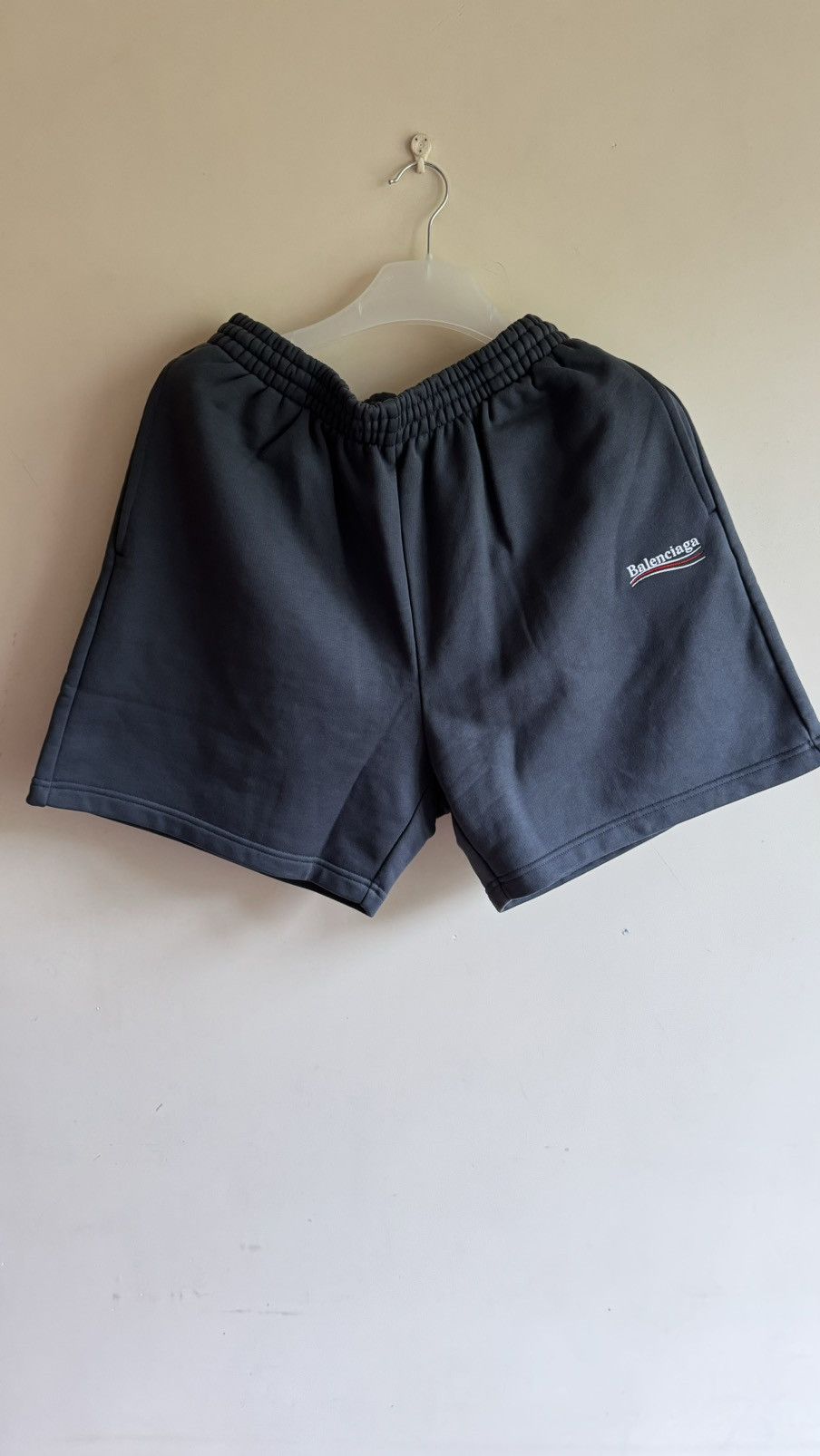 Balenciaga Balenciaga dark grey political sweat shorts Size US 31 - 1 Thumbnail