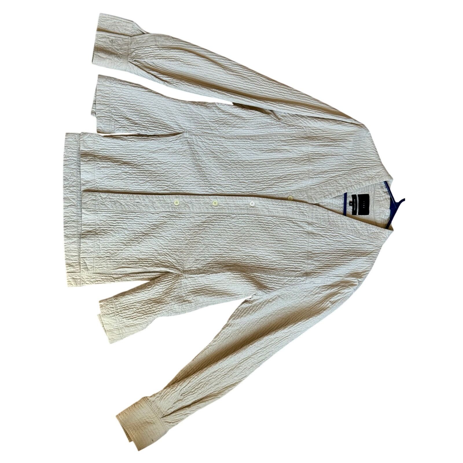 IISE IISE Korean Designer Quilted Shirt Jacket Cream Navy Size M Size US M / EU 48-50 / 2 - 1 Thumbnail