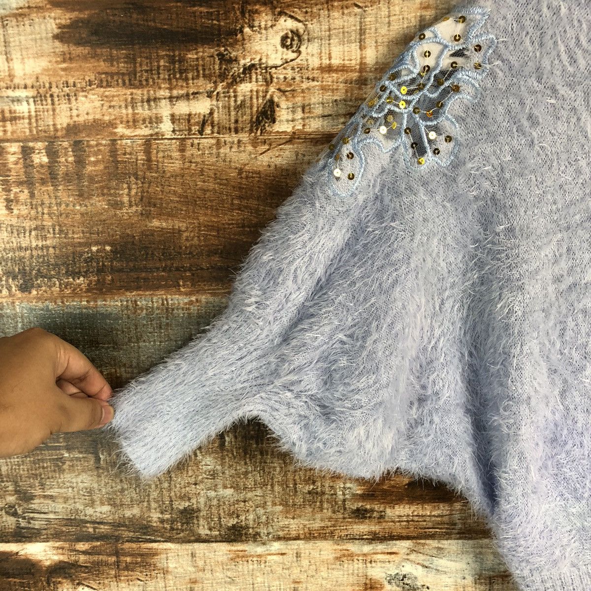 Homespun Knitwear DL Japanese Brand Blue Cloaks Knitwear #C229 Size S / US 4 / IT 40 - 7 Thumbnail