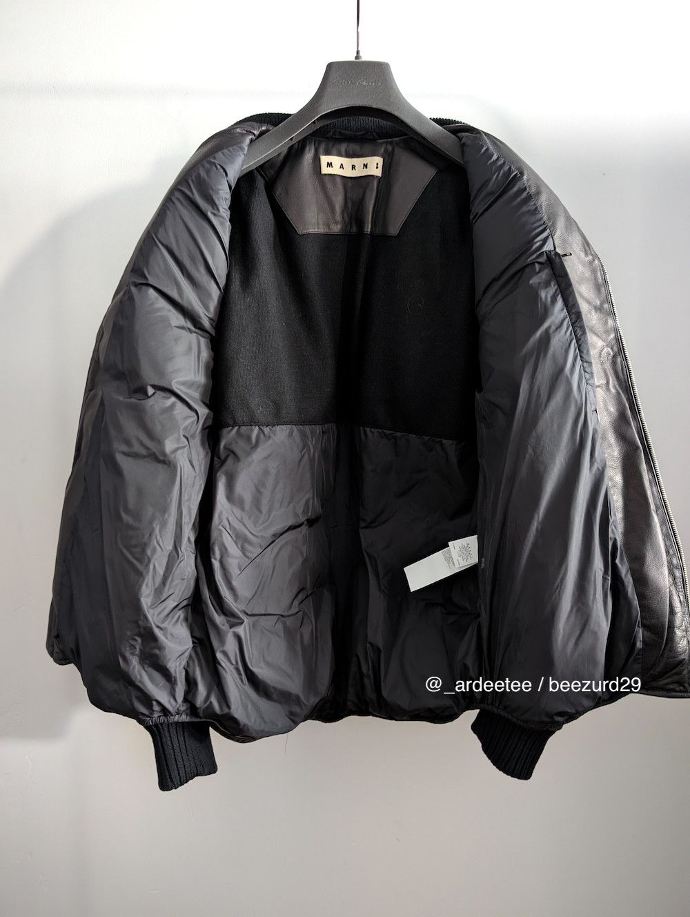 Marni *NEW* $4K LEATHER DOWN CASHMERE BOMBER JACKET Size US M / EU 48-50 / 2 - 6 Thumbnail