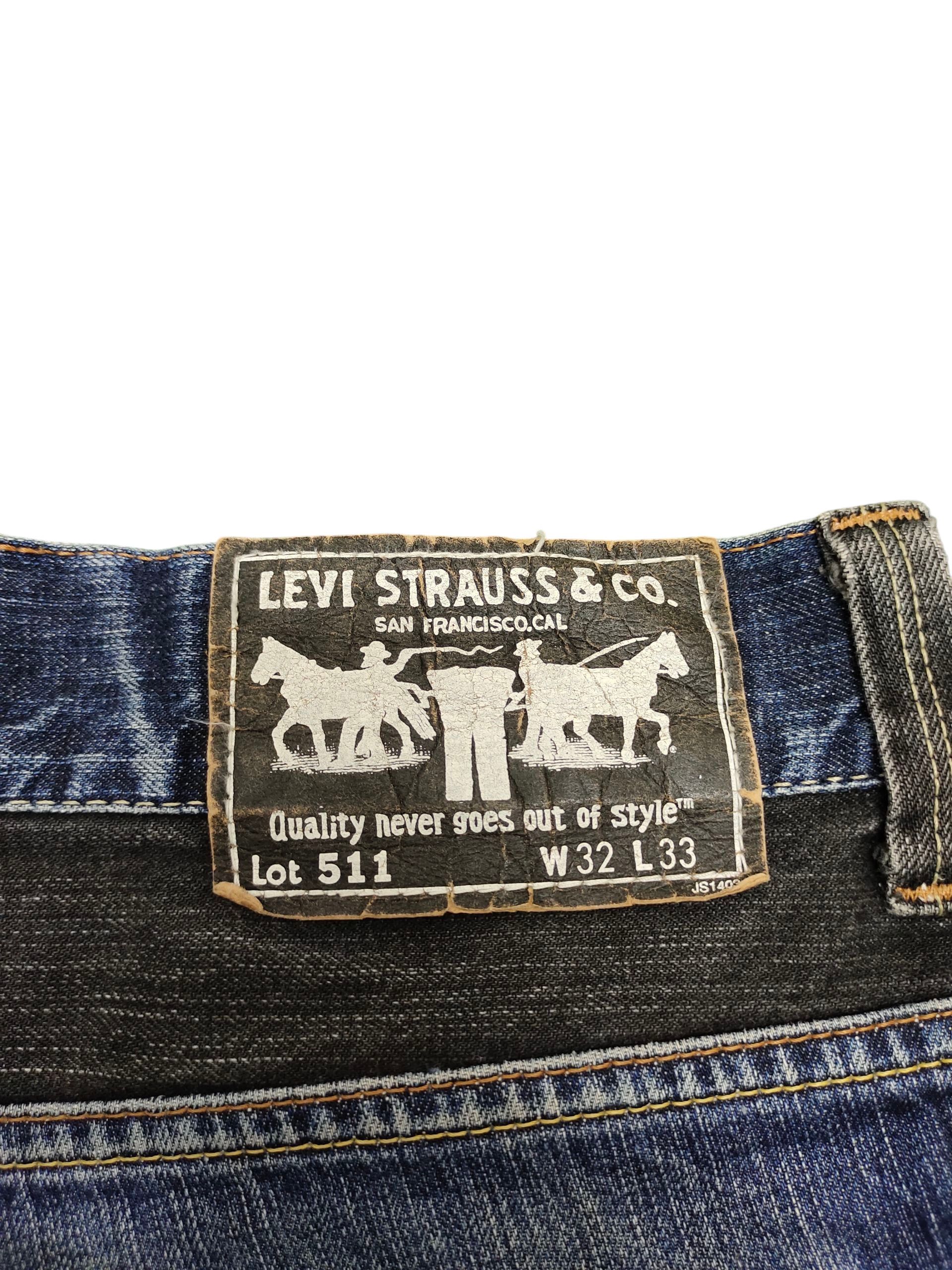 Kapital Vintage Levis 511 Slim Jeans - Distress Faded Grunge Denim Size US 32 / EU 48 - 10 Thumbnail