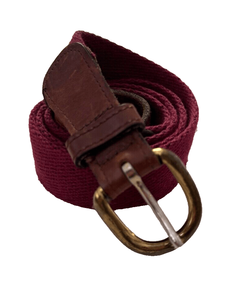 Trafalgar Trafalgar Men's 36 Belt Woven Cotton Red Tan Leather Brass Size 36 - 1 Thumbnail