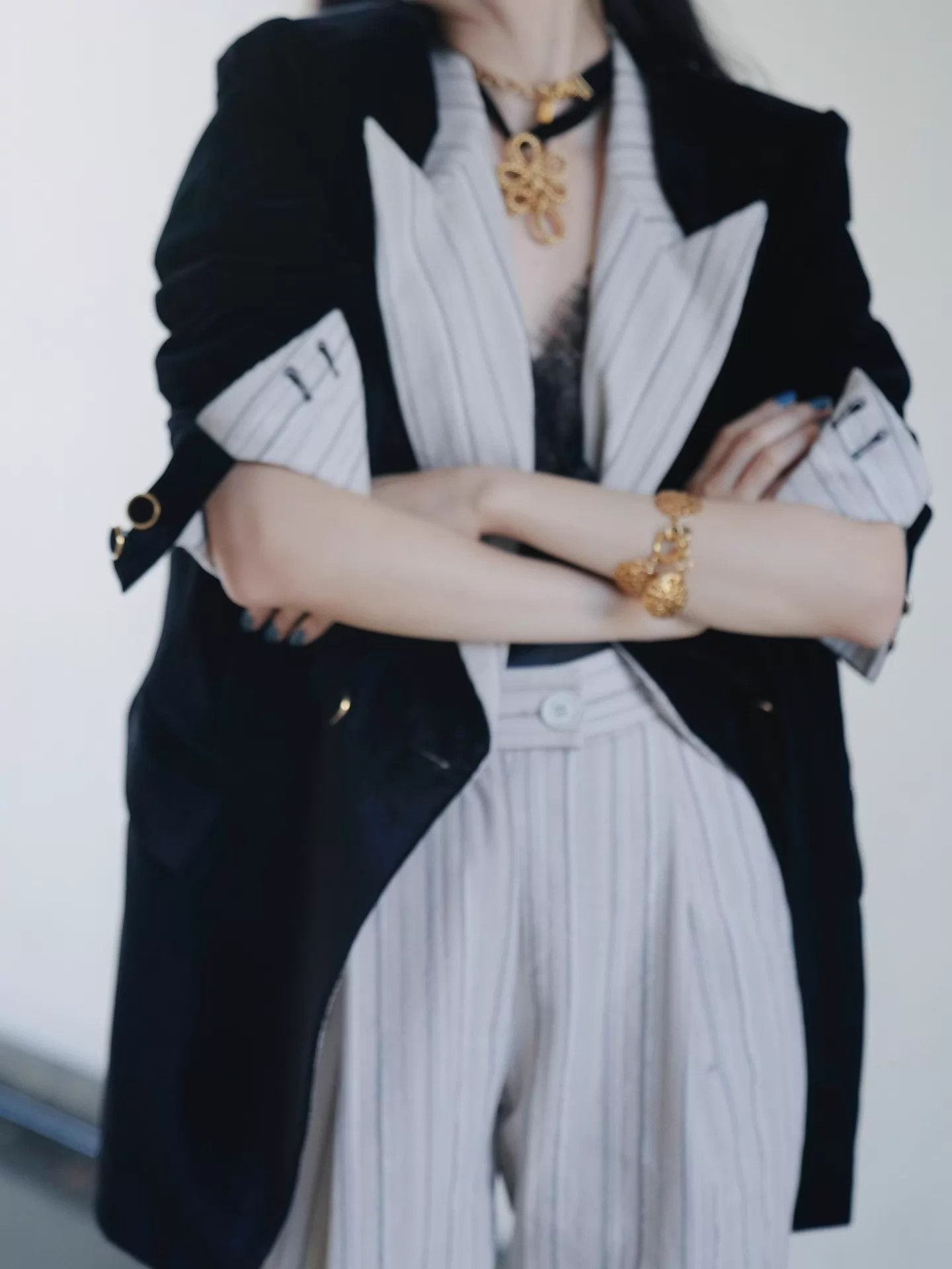 Other Vieuxnew JK Retro Oversize Velvet Blazer Colorblock Size M / US 6-8 / IT 42-44 - 4 Thumbnail